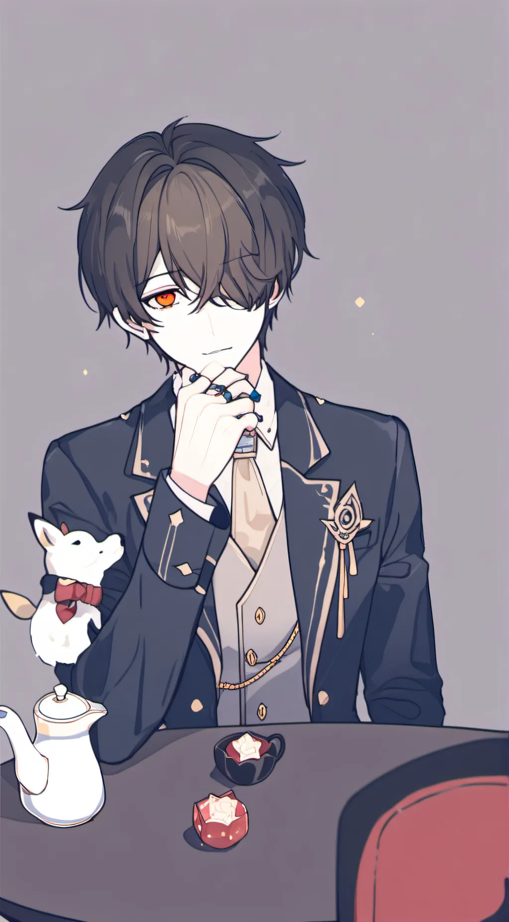 ai character: reddey background