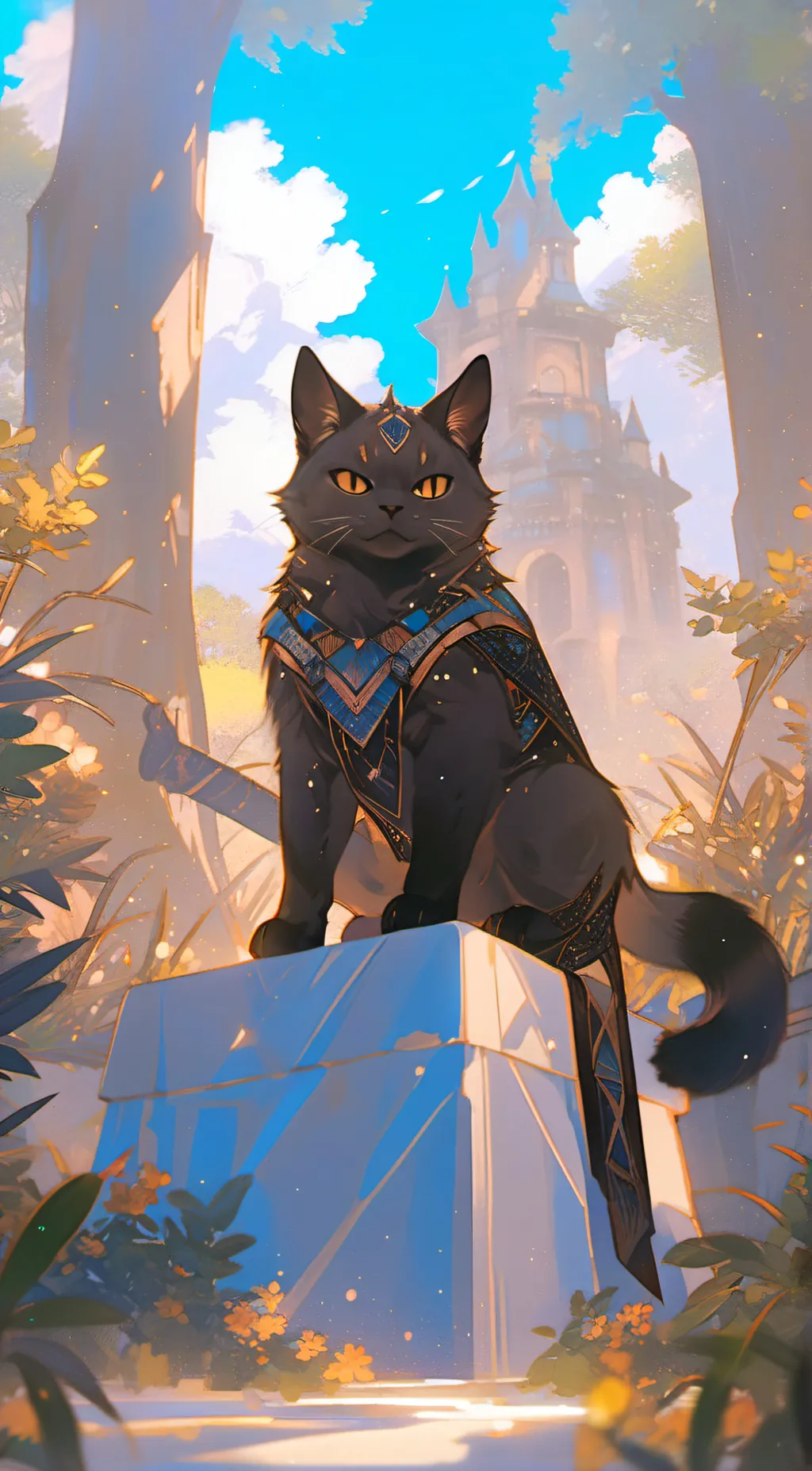ai character: dungeon master cat background