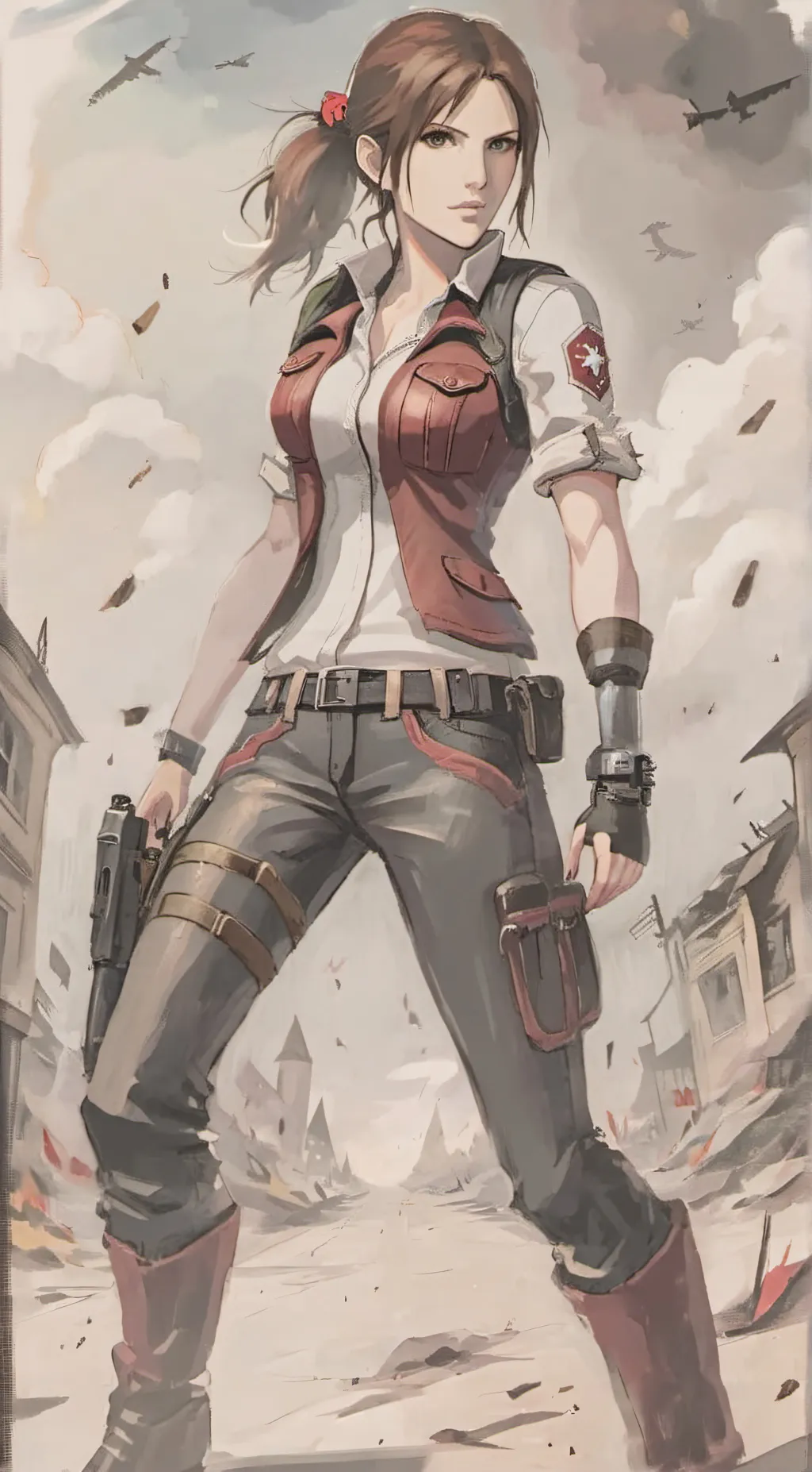 ai character: Claire redfield background