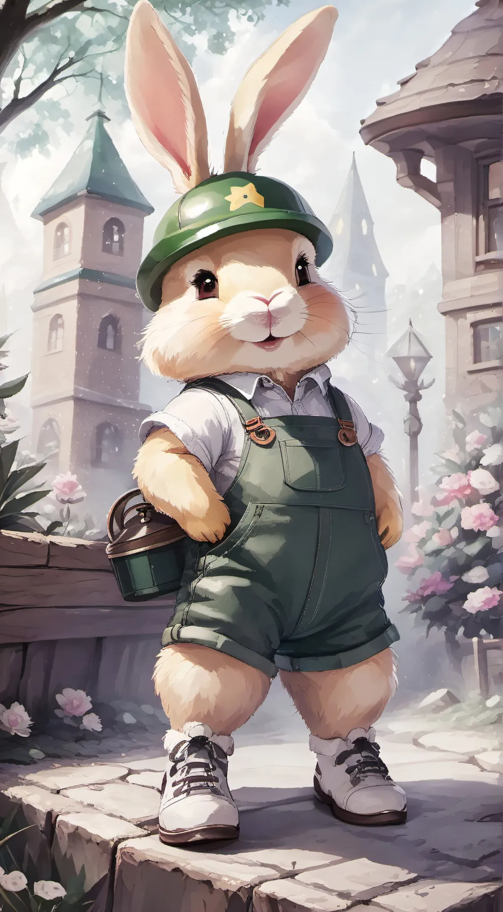 ai character: Bonzo bunny background