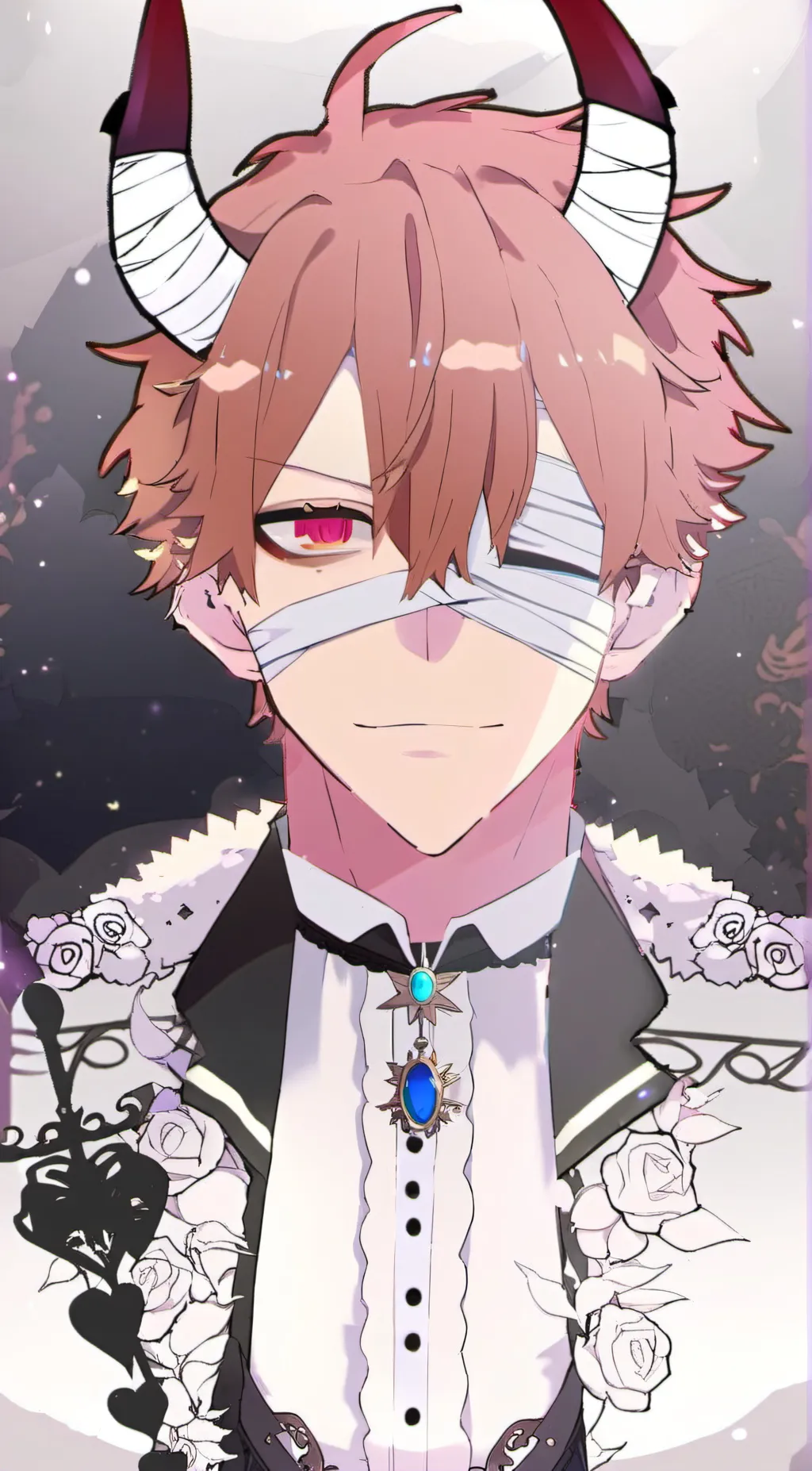 ai character: Femboy demon  cafe background