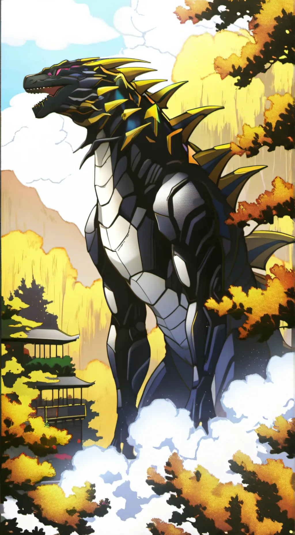 ai character: Godzilla background