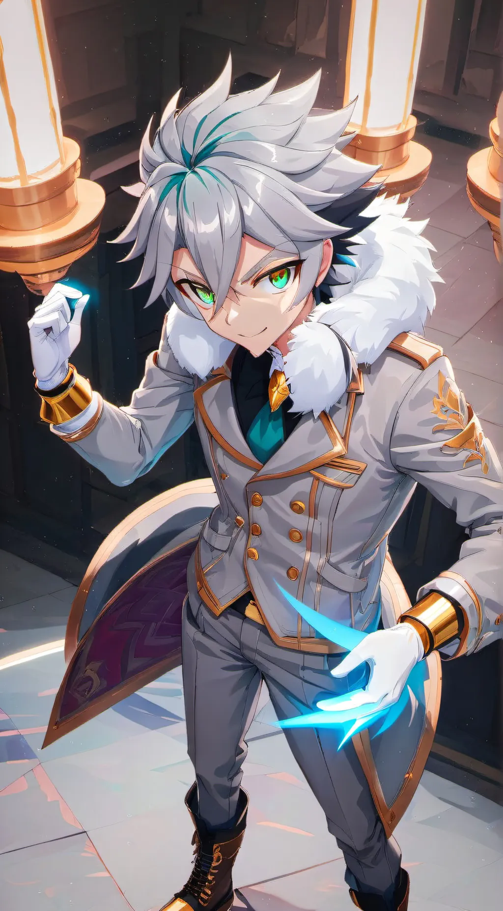 ai character: Silver background