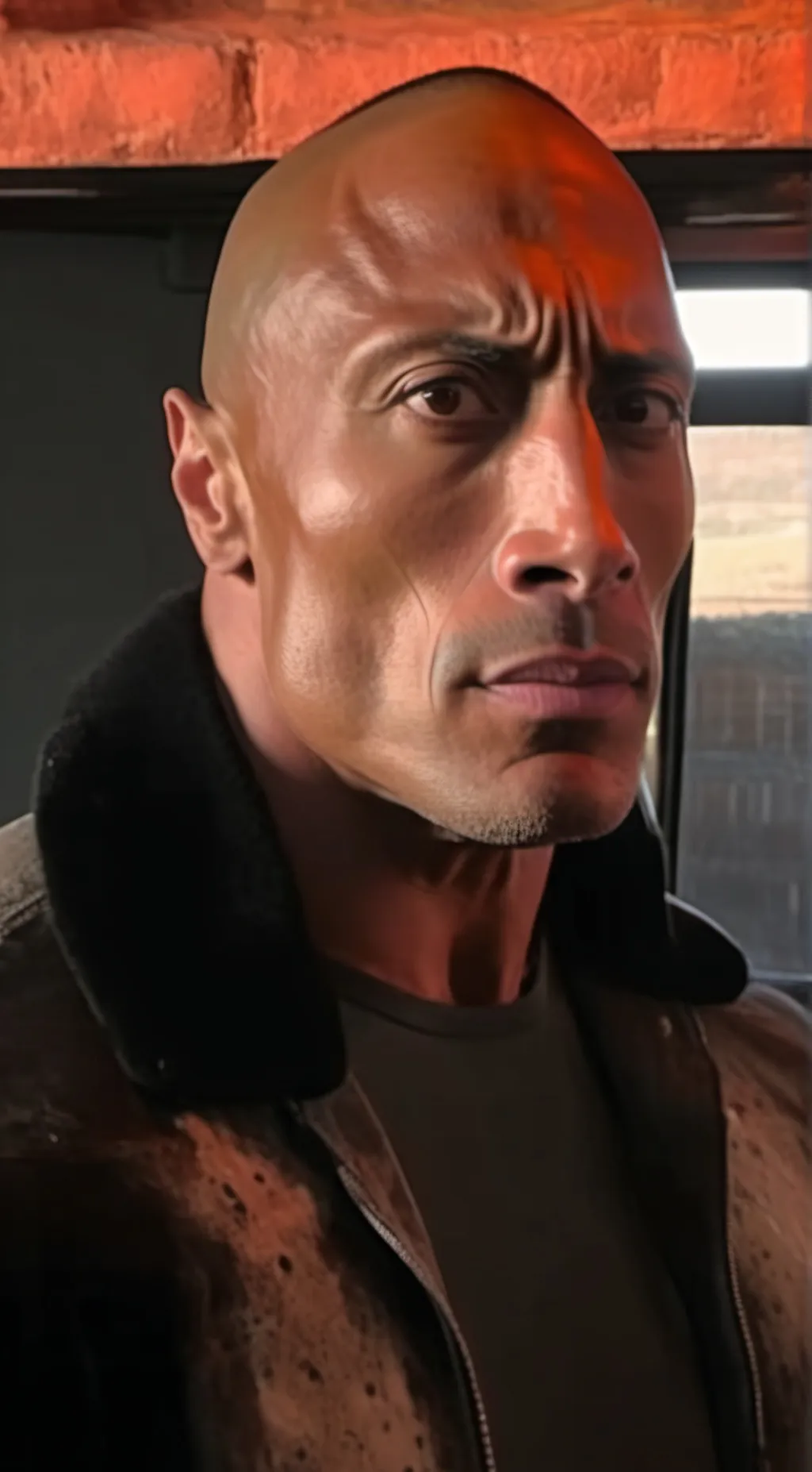 ai character: Dwayne Johnson  background