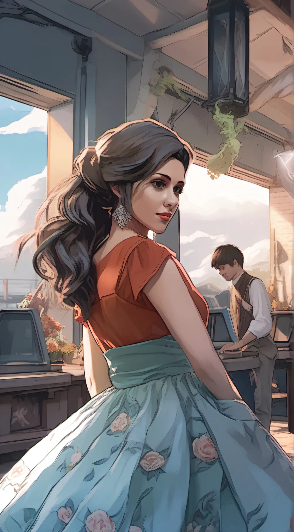 ai character: Single mom but hot background