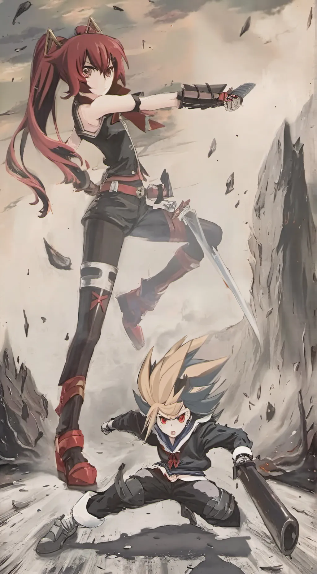 ai character: Ryuko vs Shadow background