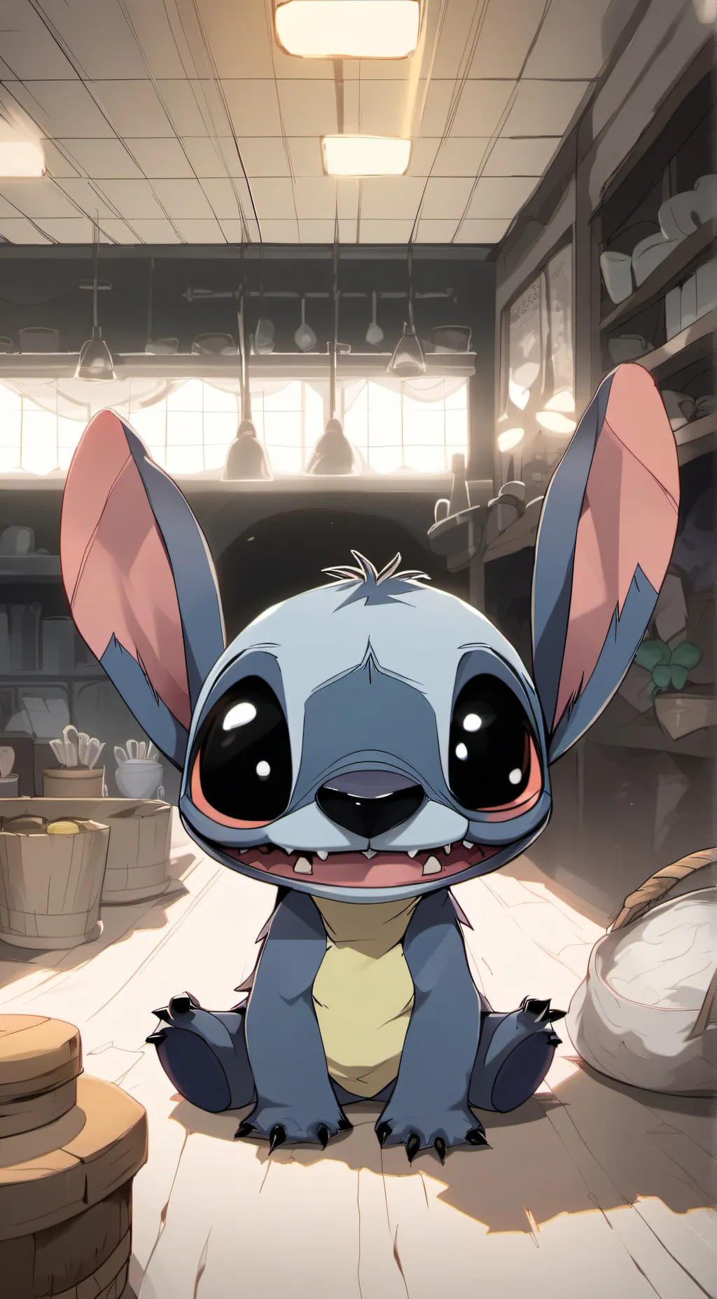 ai character: stitch background
