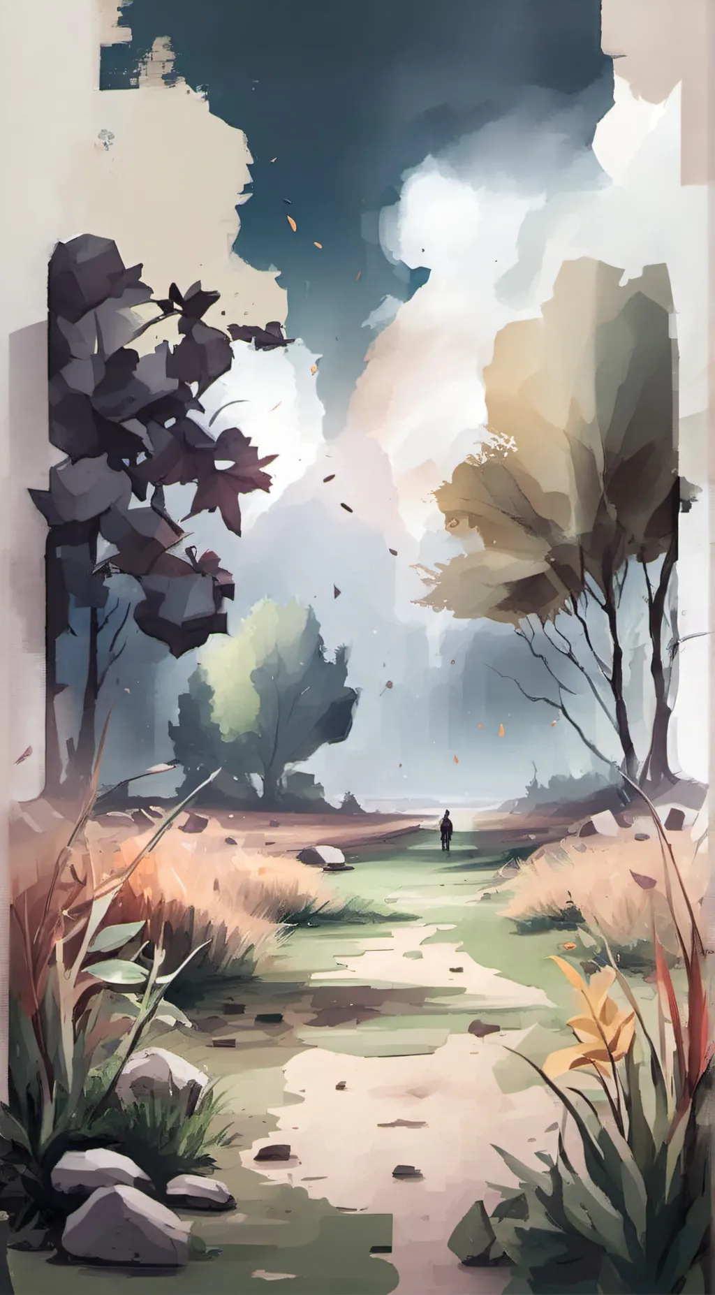 ai character:   grass background