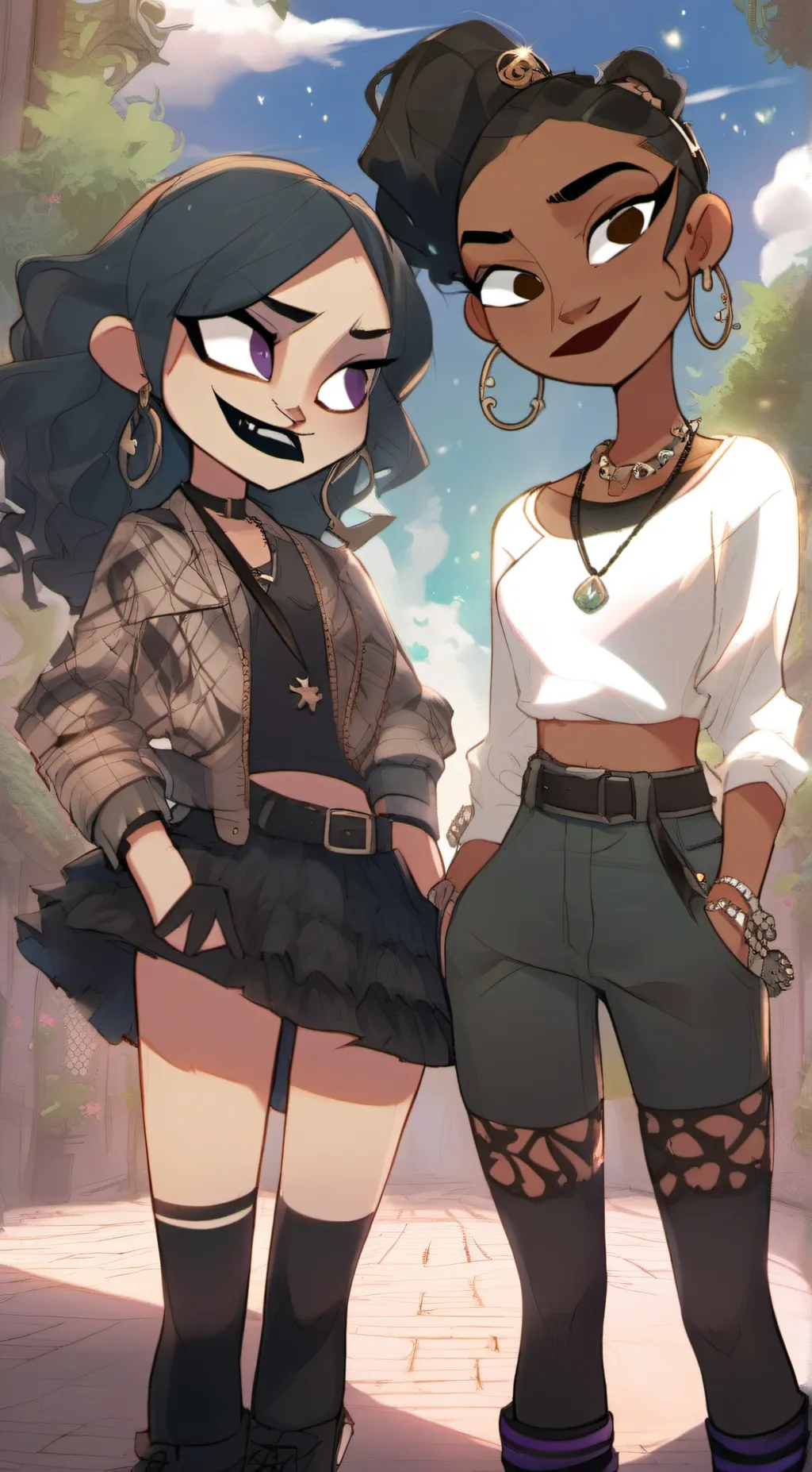 ai character: Gwen and Courtney background