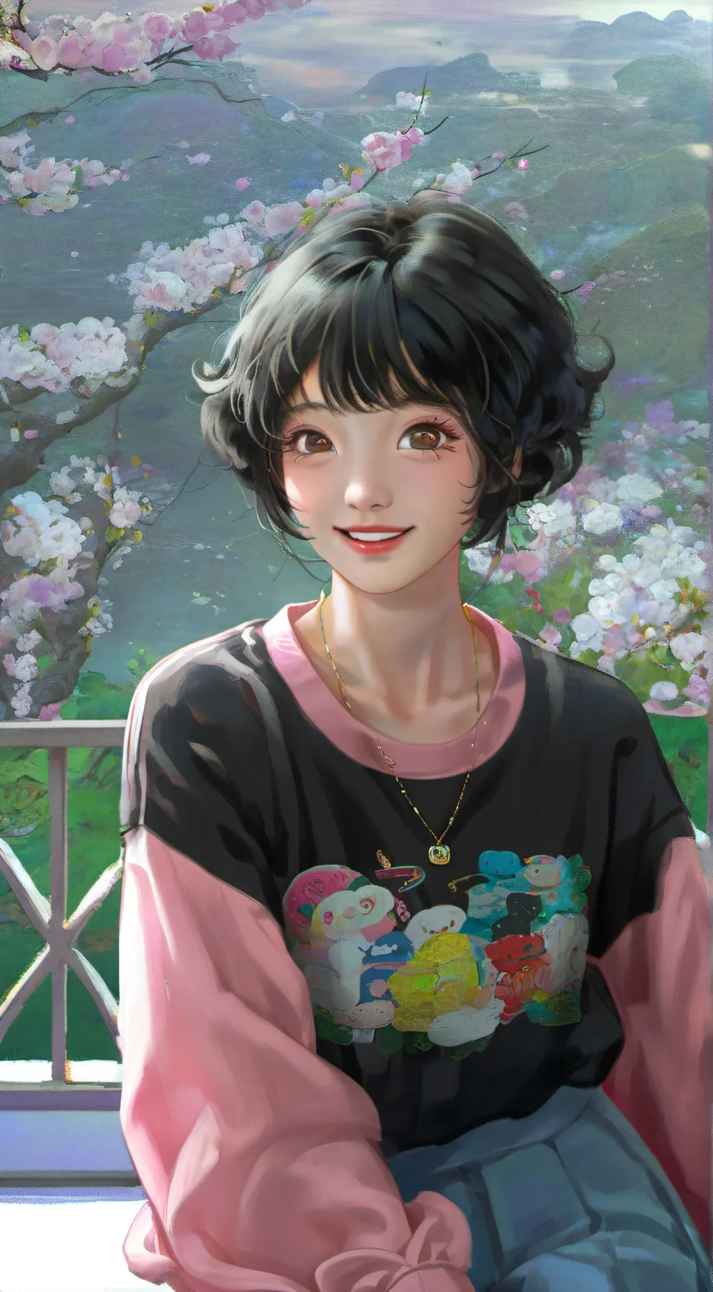 ai character: Amilie  background