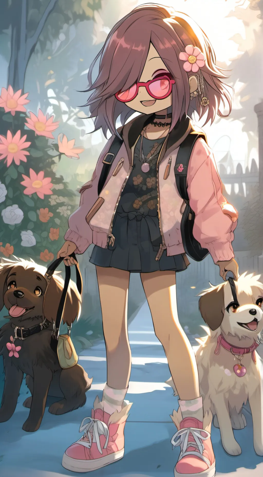 ai character: Flower pop background