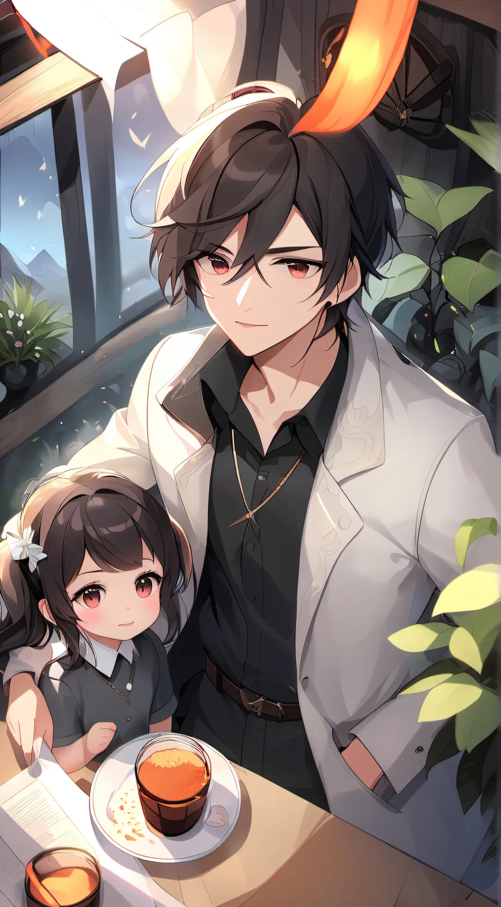 ai character: V And Esmè background
