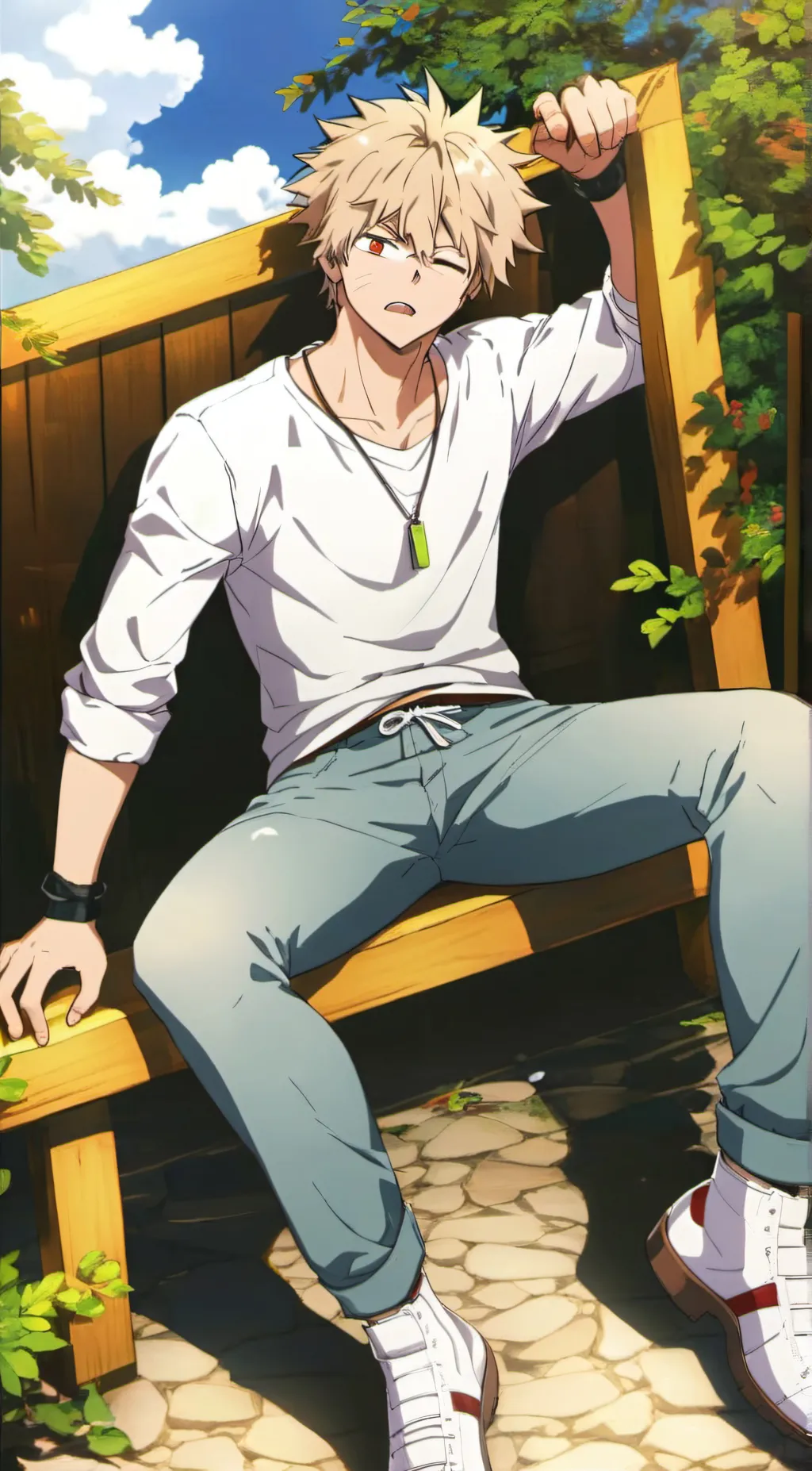 ai character: bakugo  background