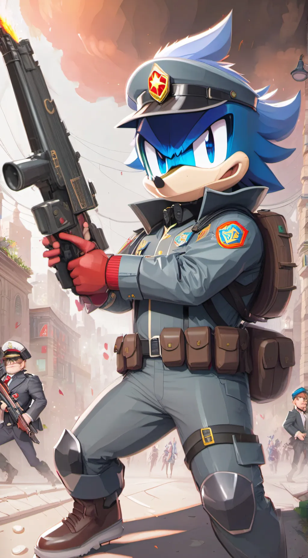 ai character: Zonic the zone cop background