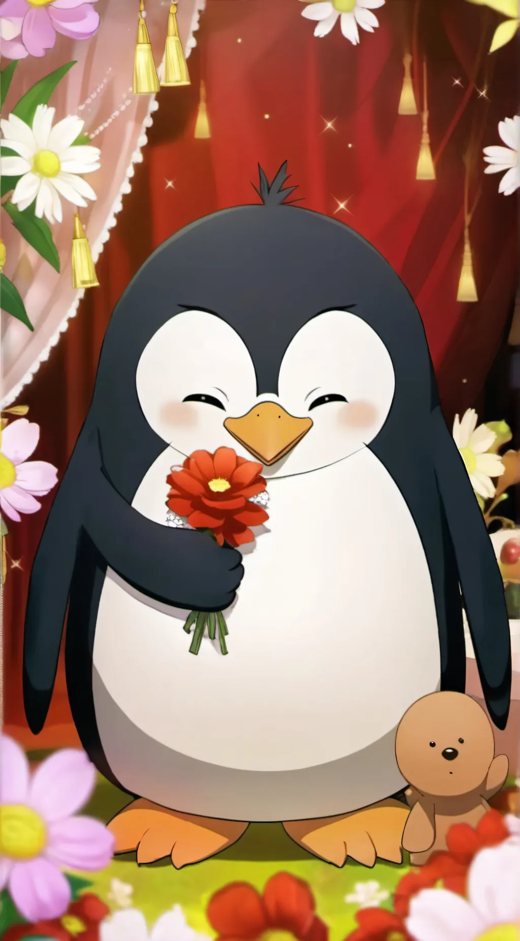 ai character: vent penguin  background