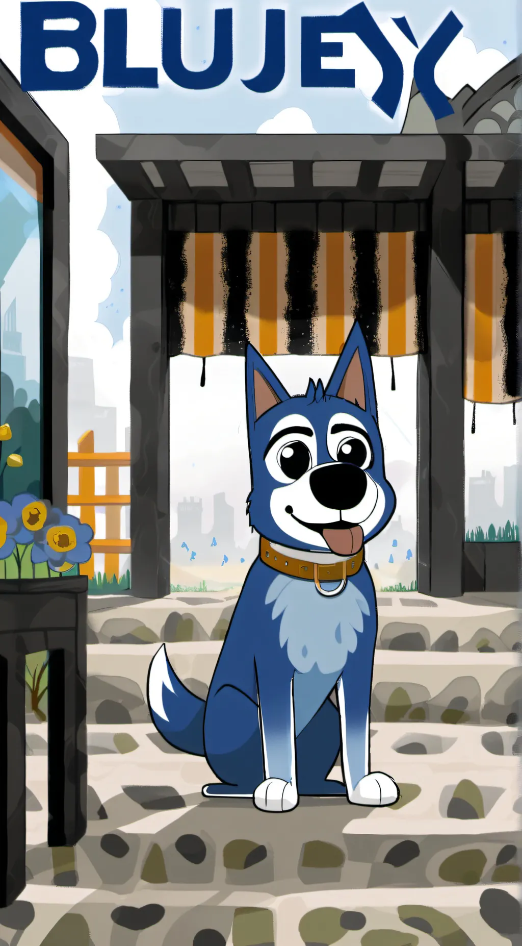 ai character: bluey background