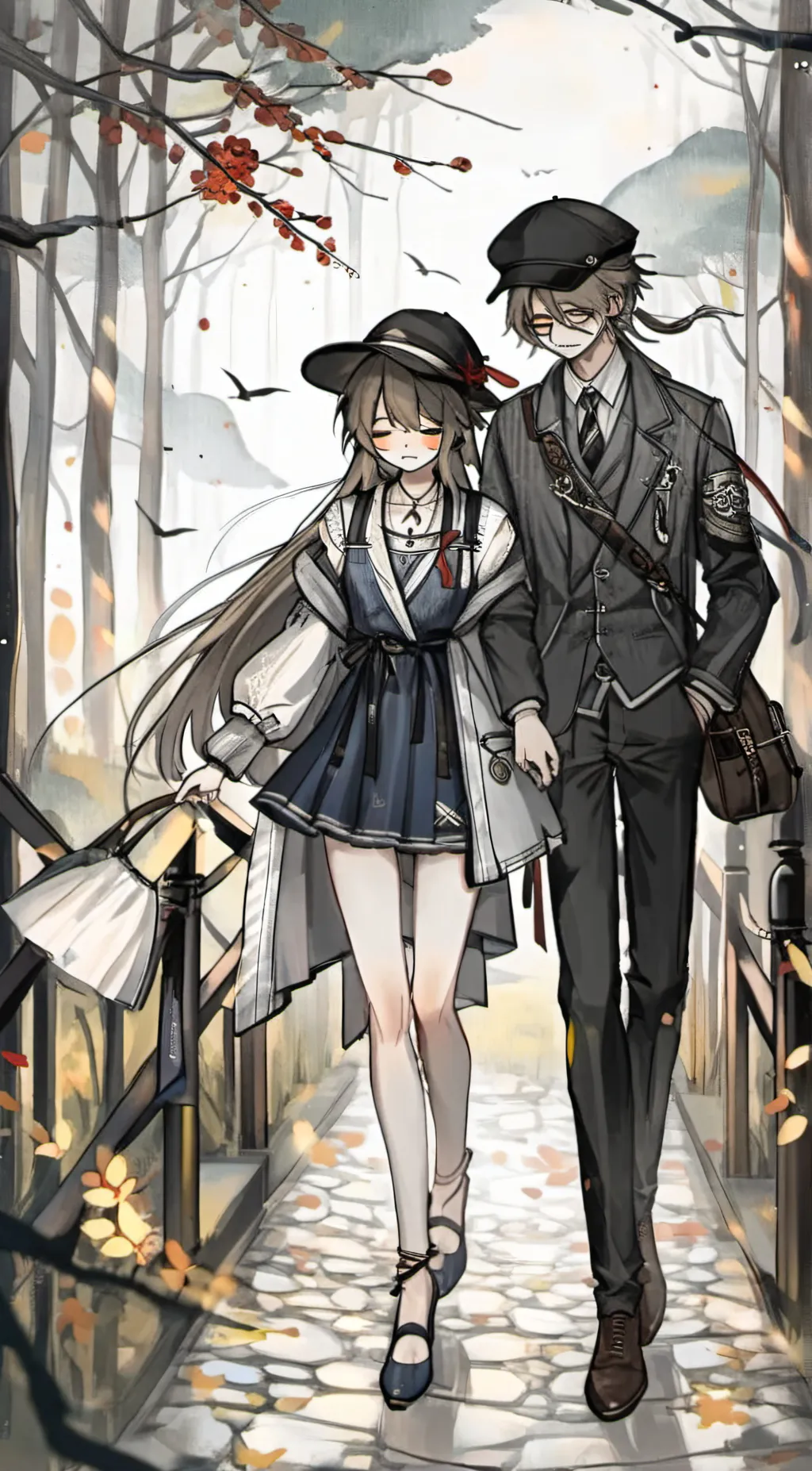 ai character: girl &boy background