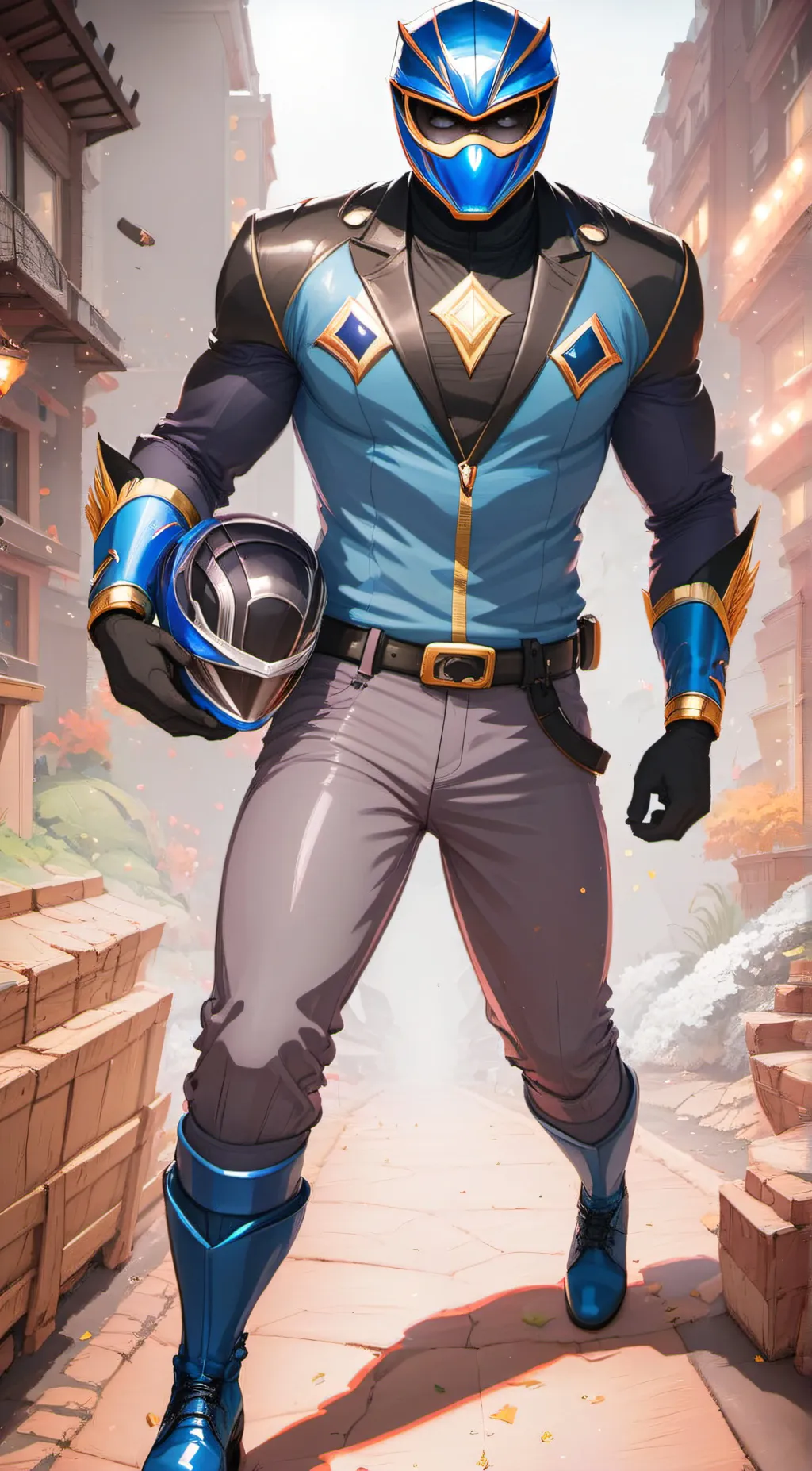 ai character: Blue p.r.b.m. background