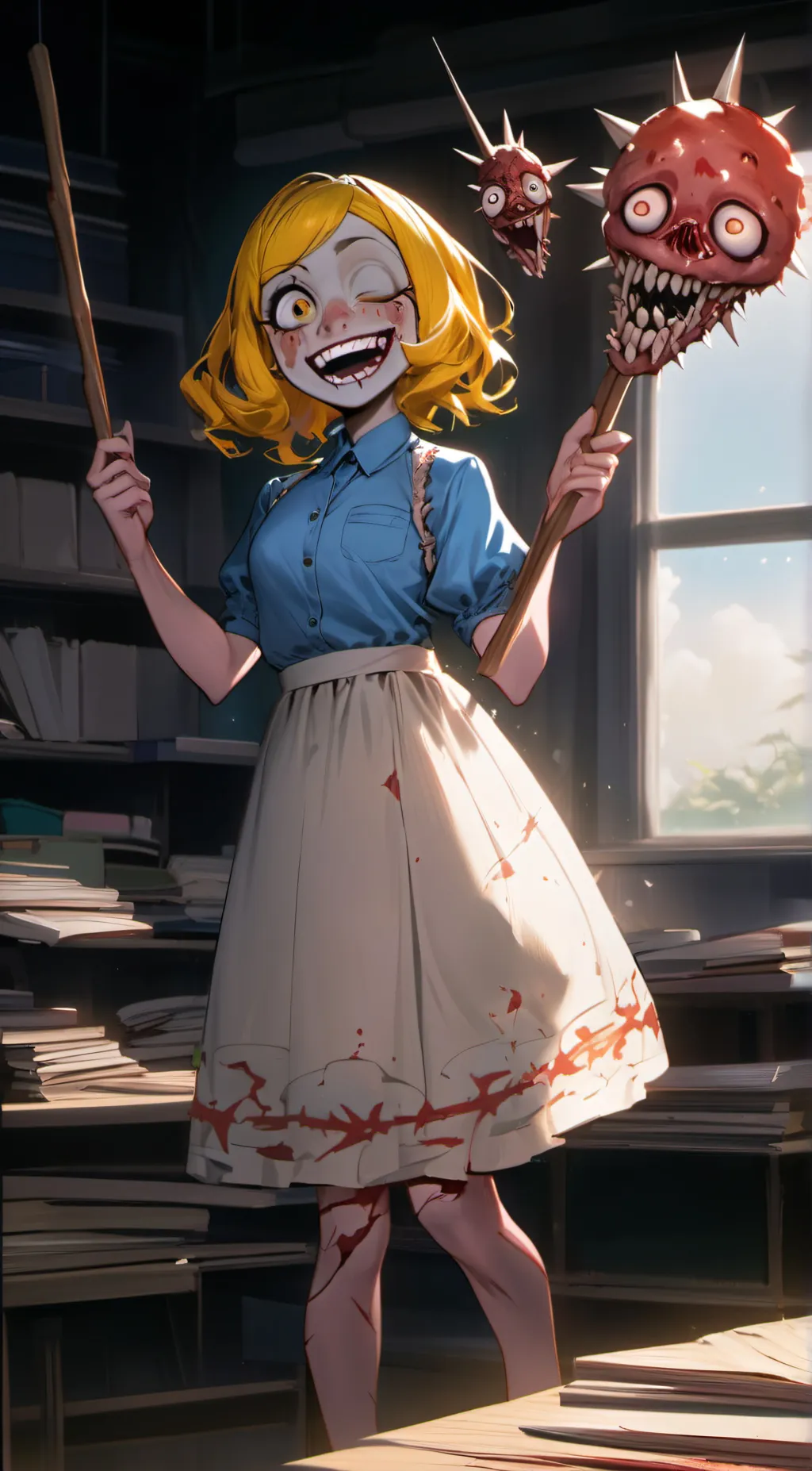 ai character: miss delight background
