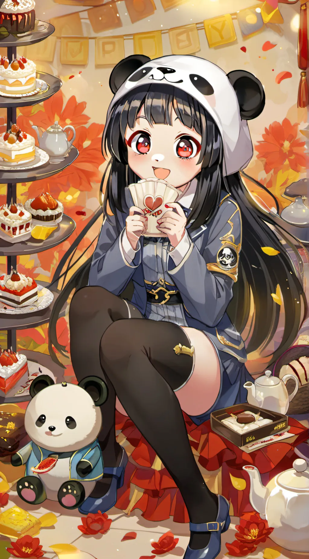 ai character: panda  background