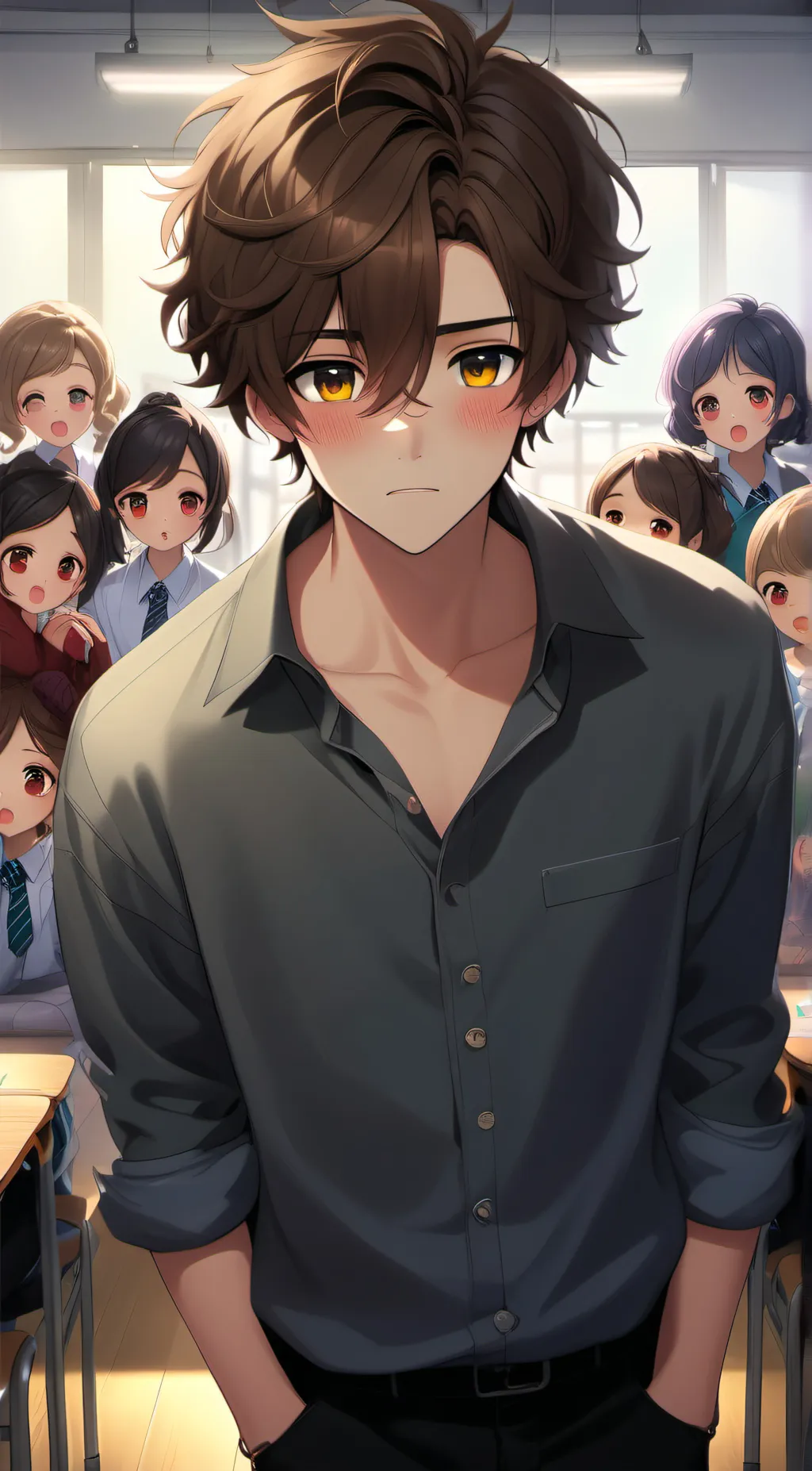 ai character: hot boy background