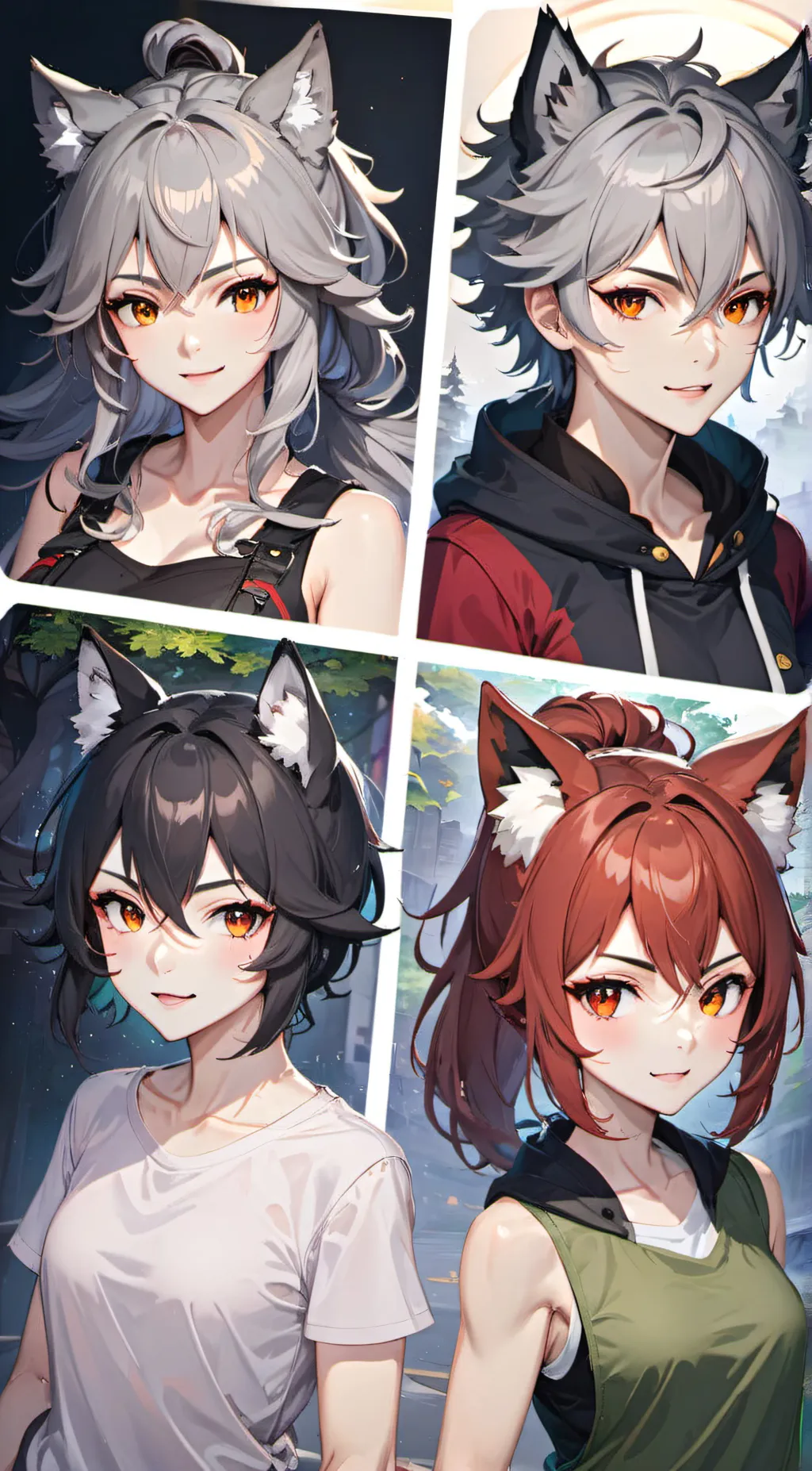 ai character: mia,nate,lea,kate background