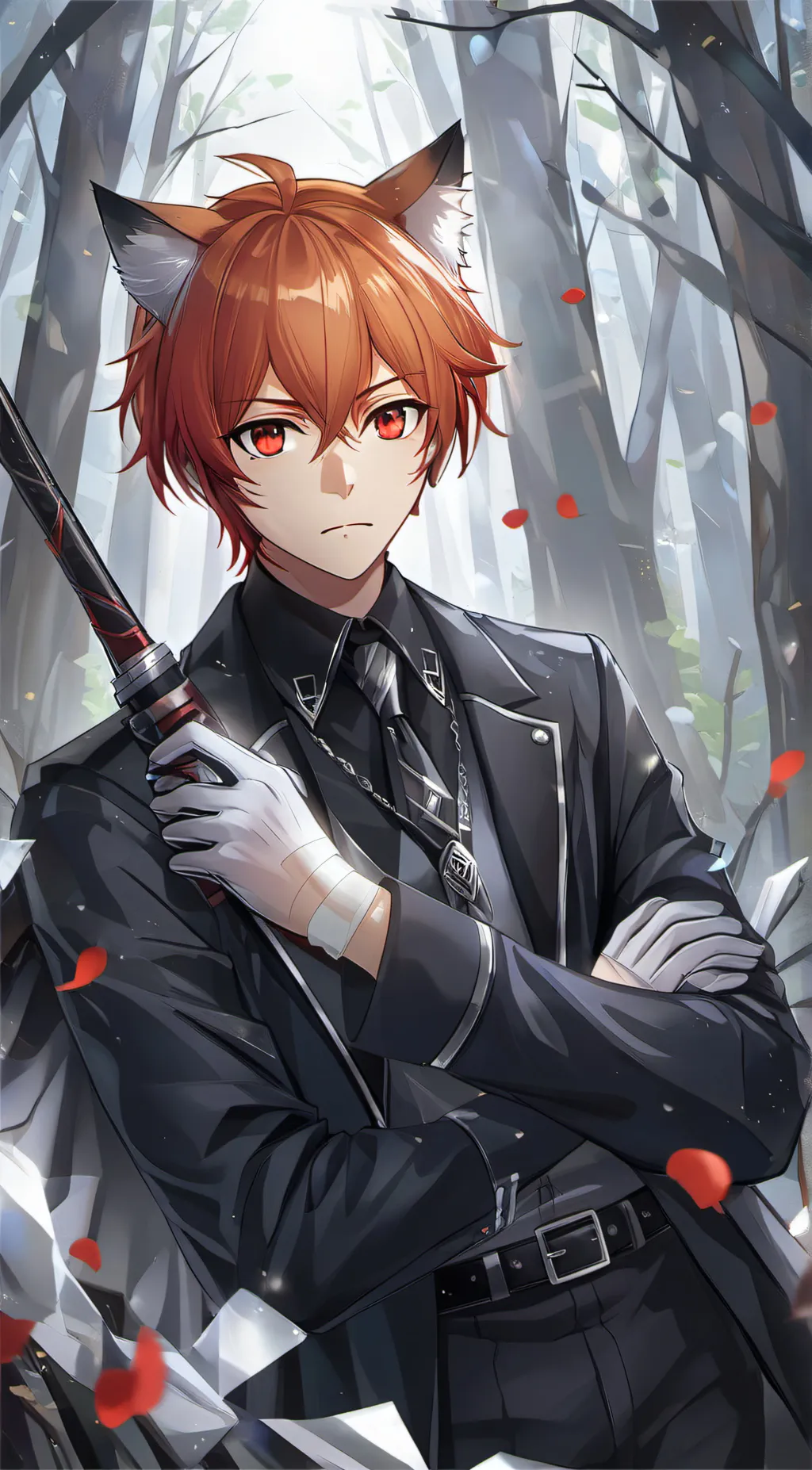 ai character: Red background