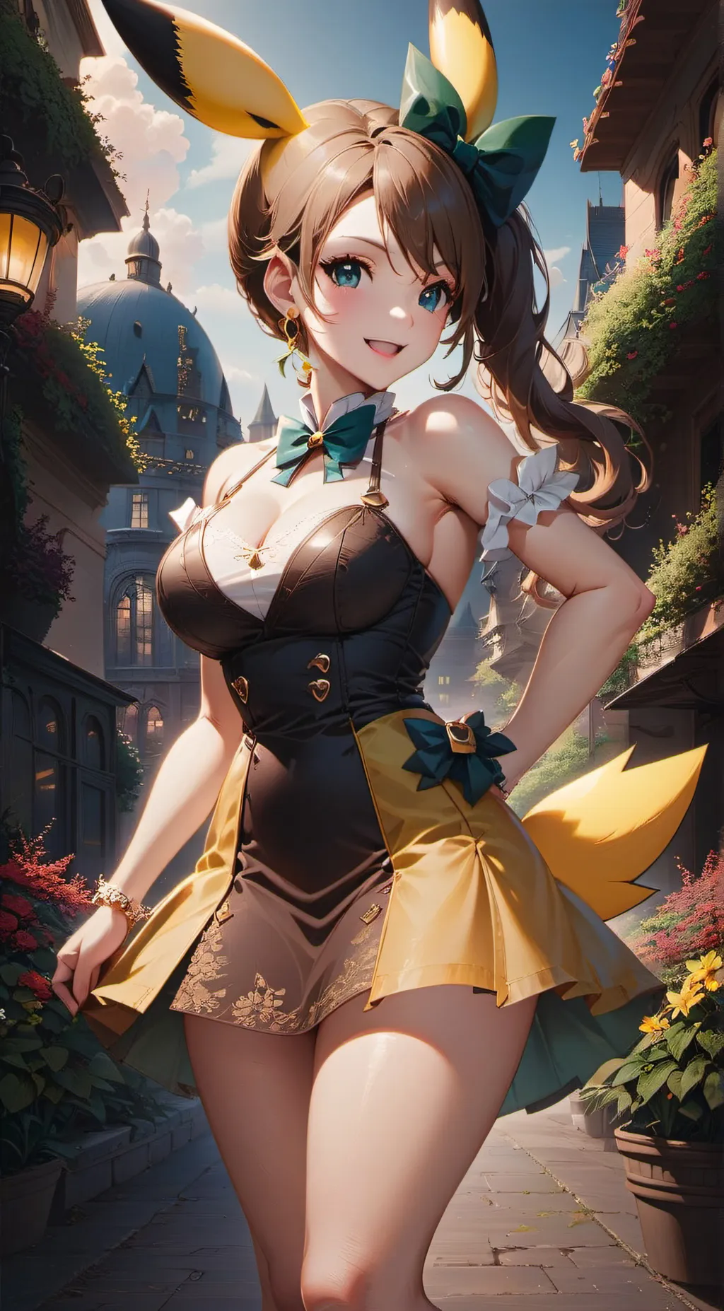 ai character: pikachu  background
