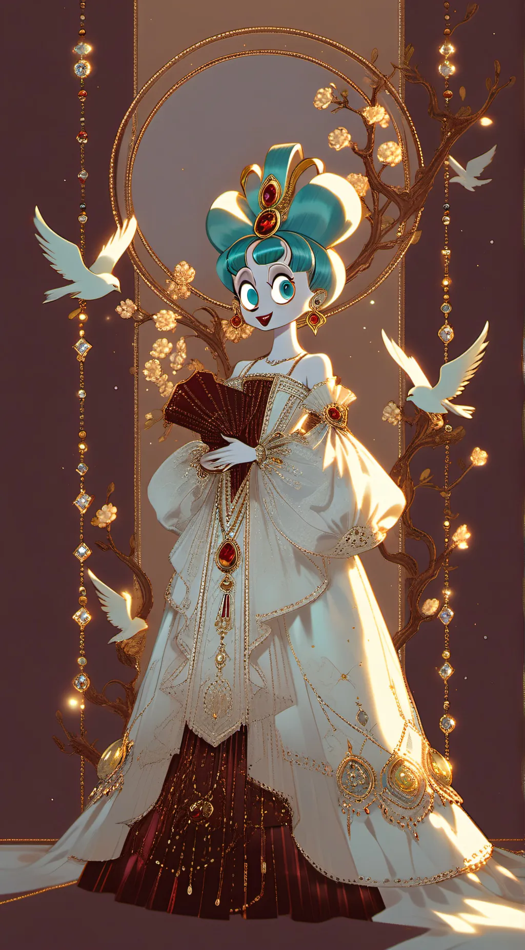 ai character: velvet background