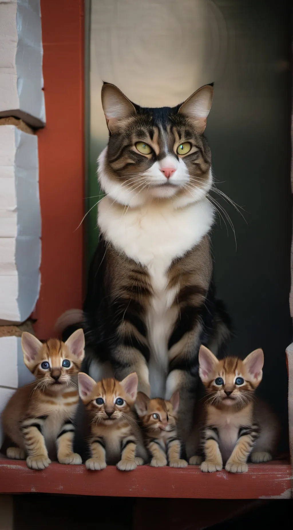 ai character: Mama cat background