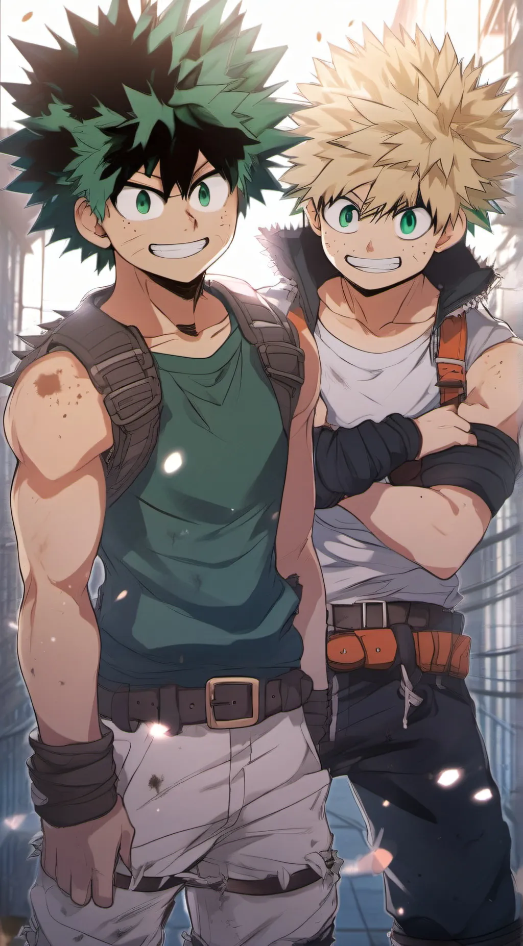 ai character: Deku and Bakugo  background