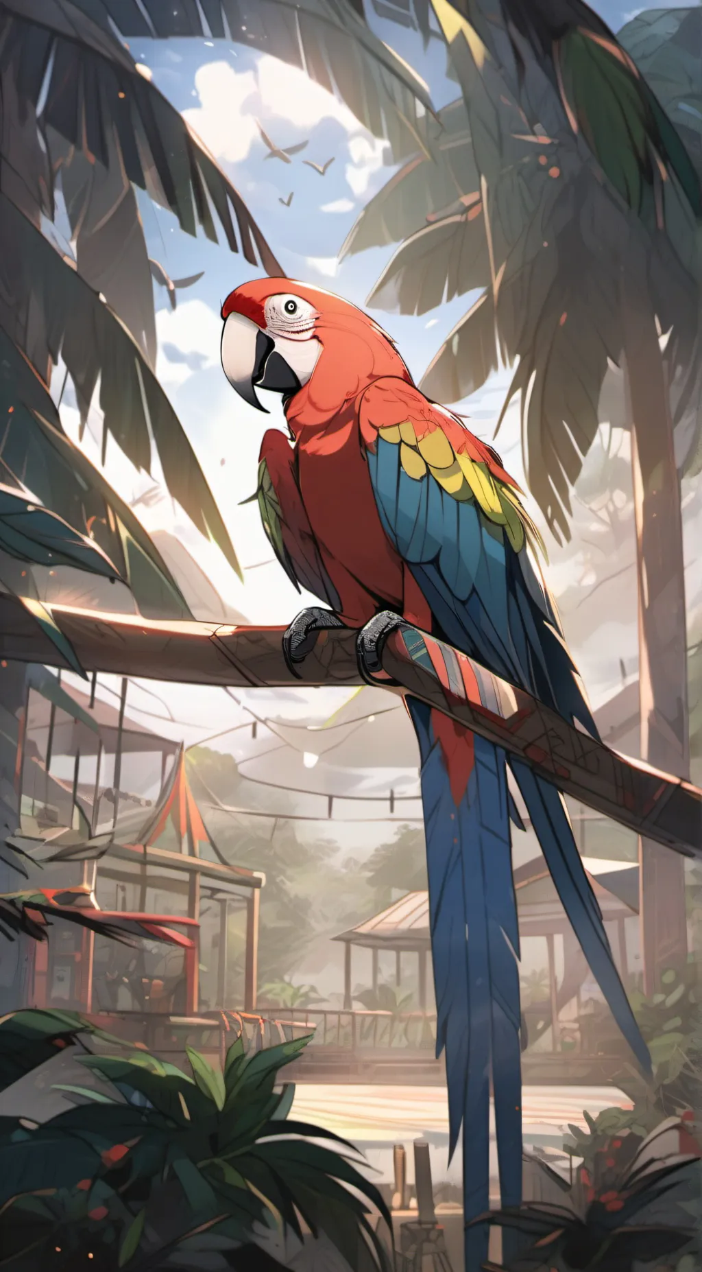 ai character: Macaw background