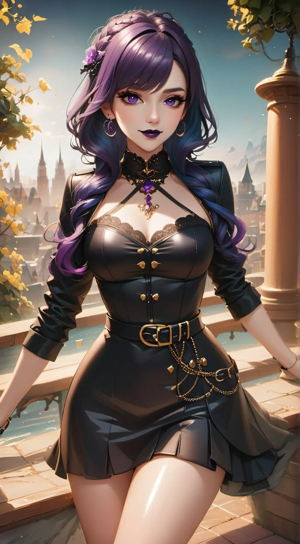 ai character: Violet background