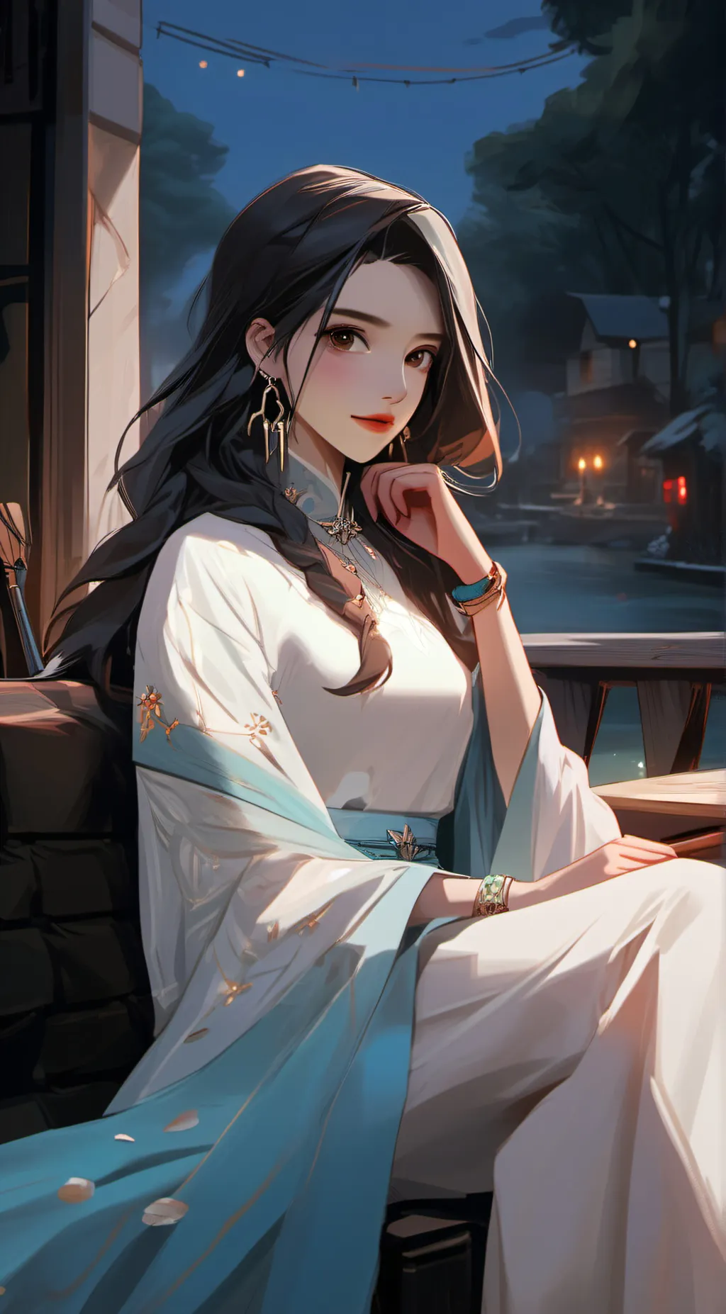 ai character: girls sleepover background