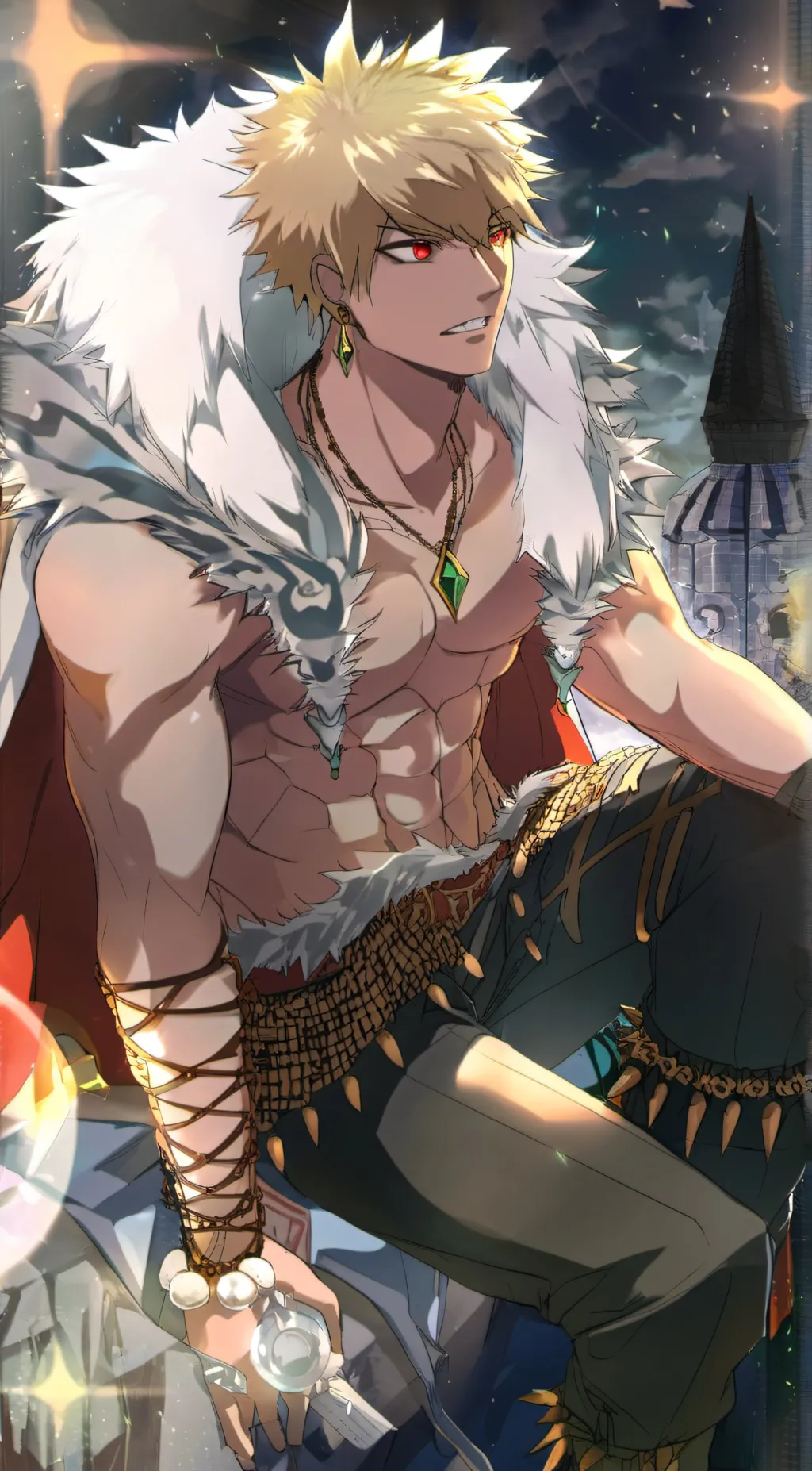 ai character: fantasy bakugo  background