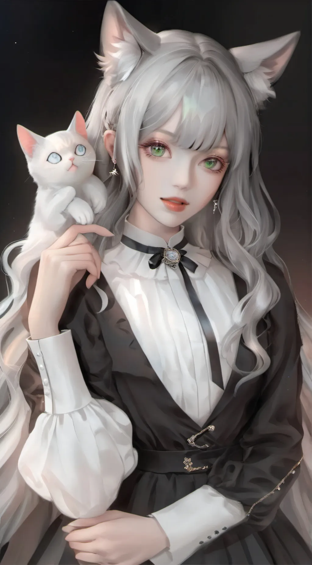 ai character: kitty the Cat girl background