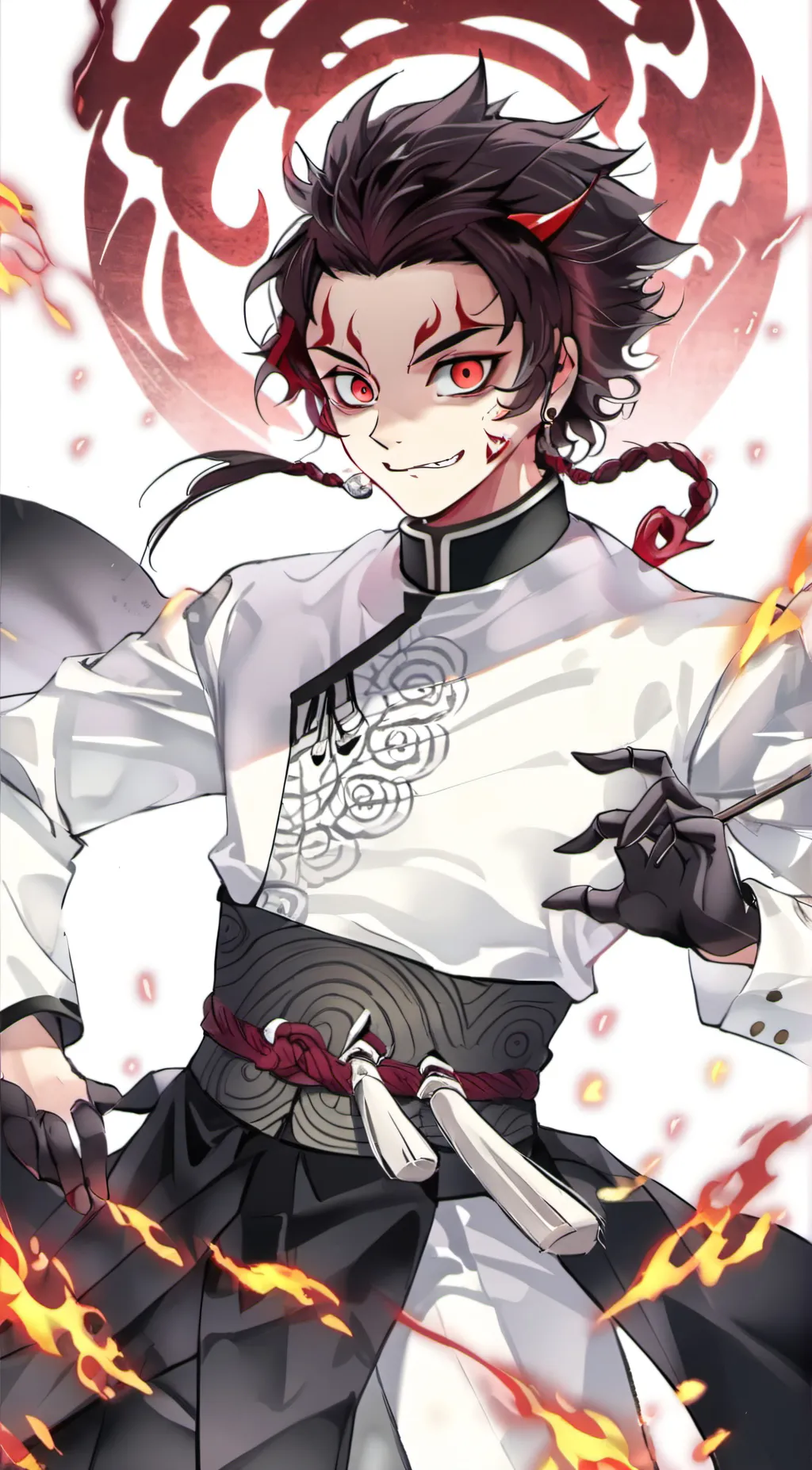 ai character: Demon king tanjiro background