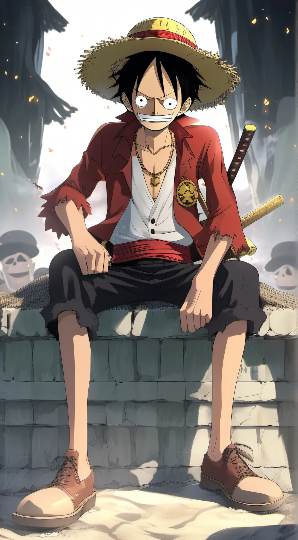 ai character: Monkey. D Luffy background