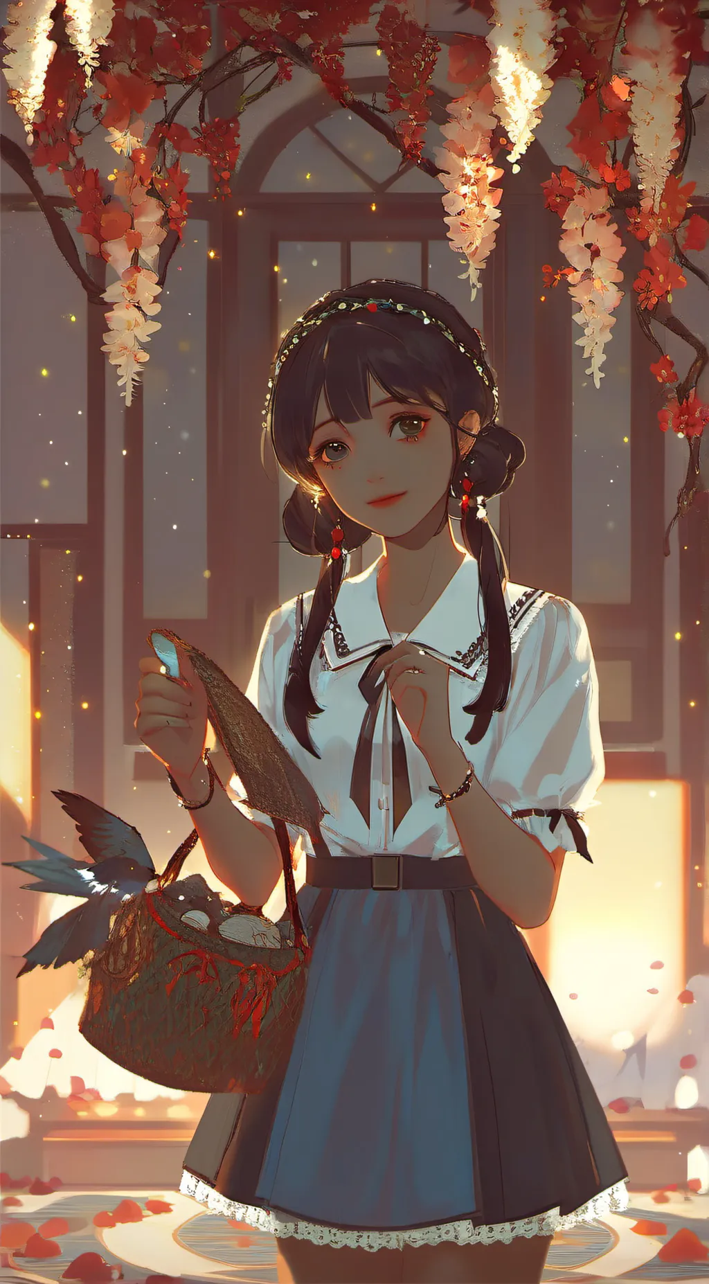 ai character: Mrs:may  background