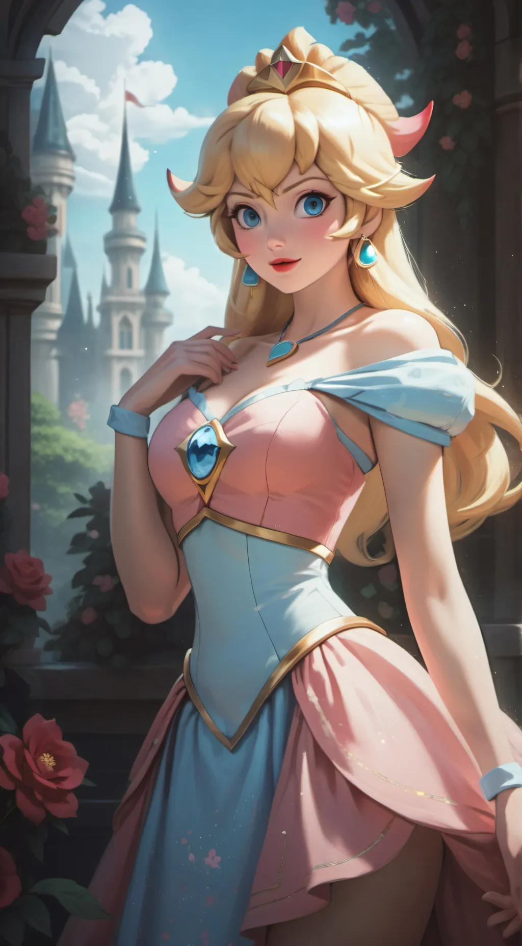 ai character: Princess Peach background