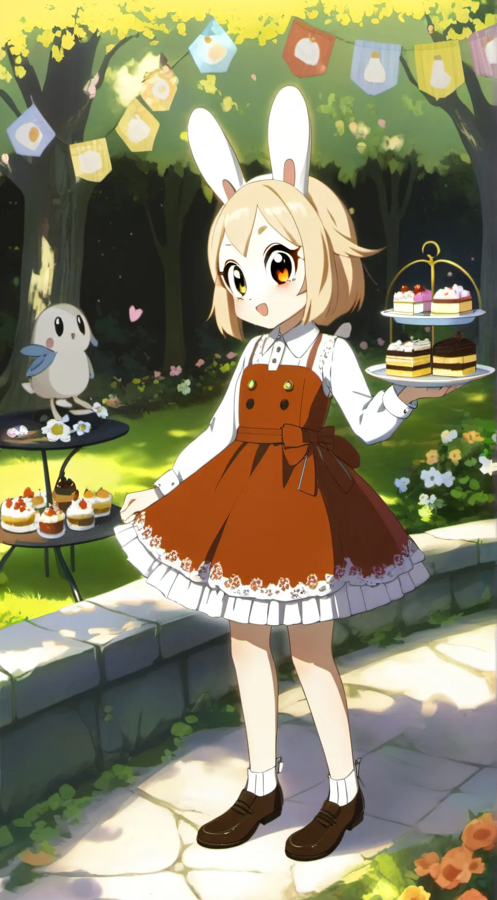 ai character: cream the bunny background