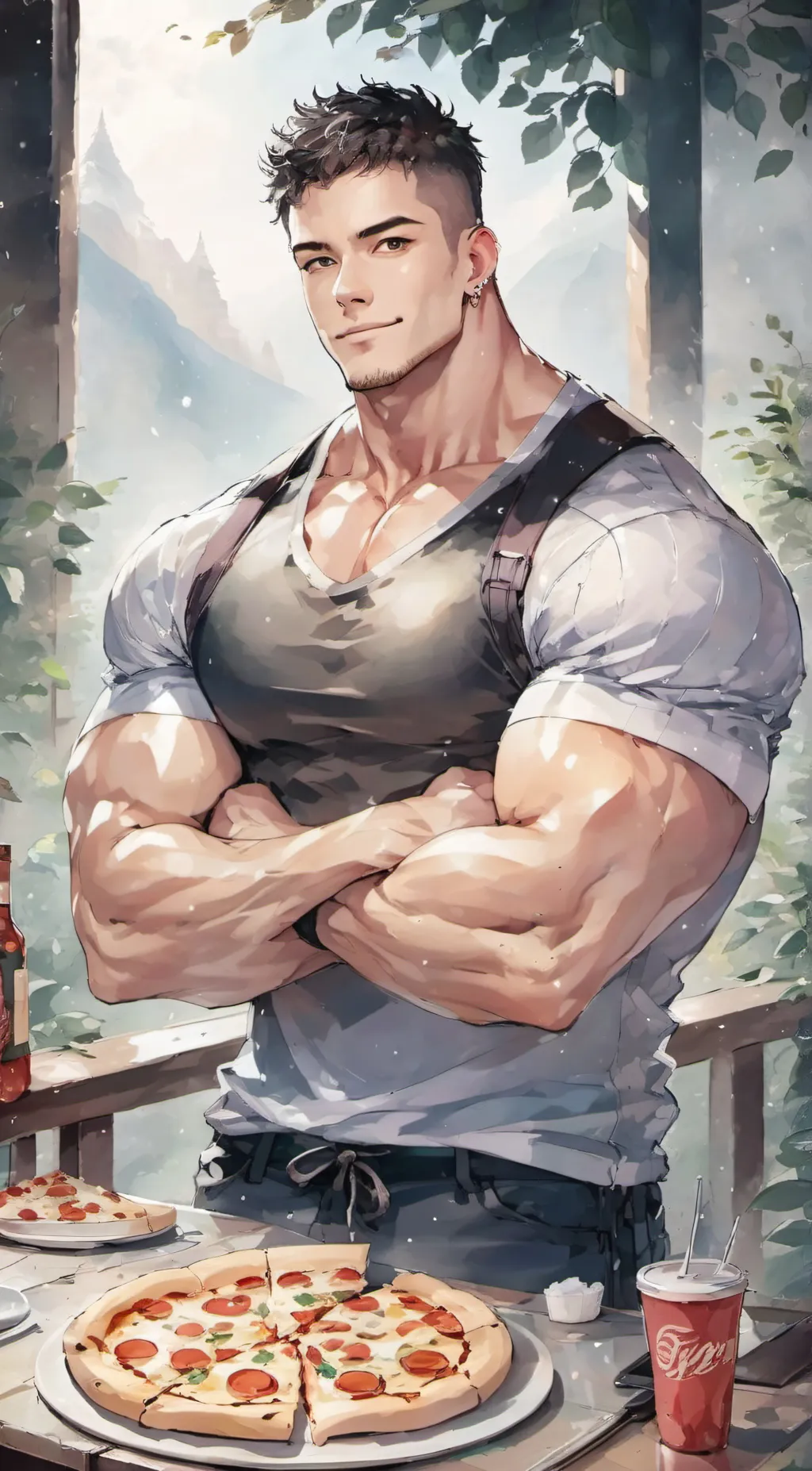 ai character: leo . f background