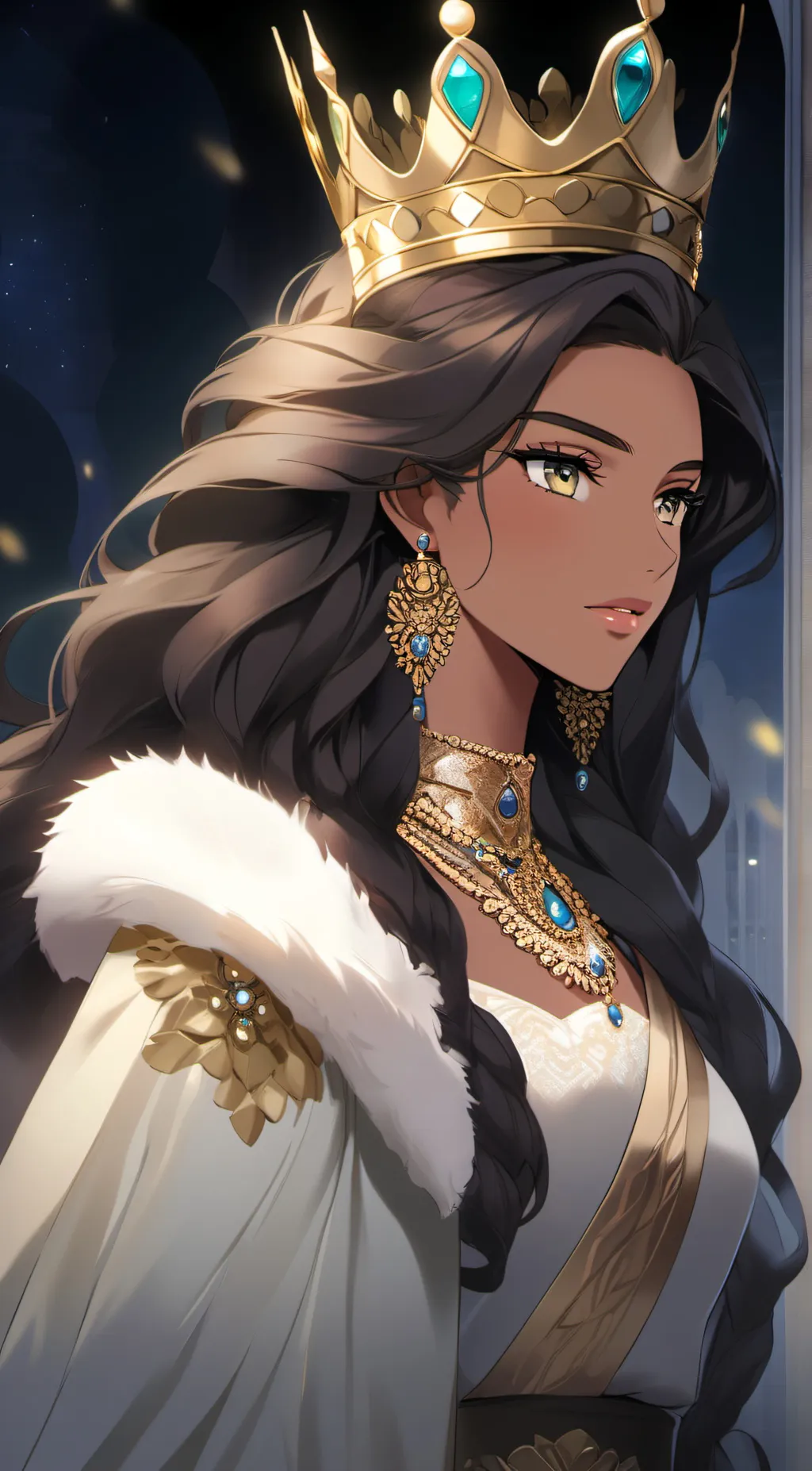 ai character: Queen Myrie  background