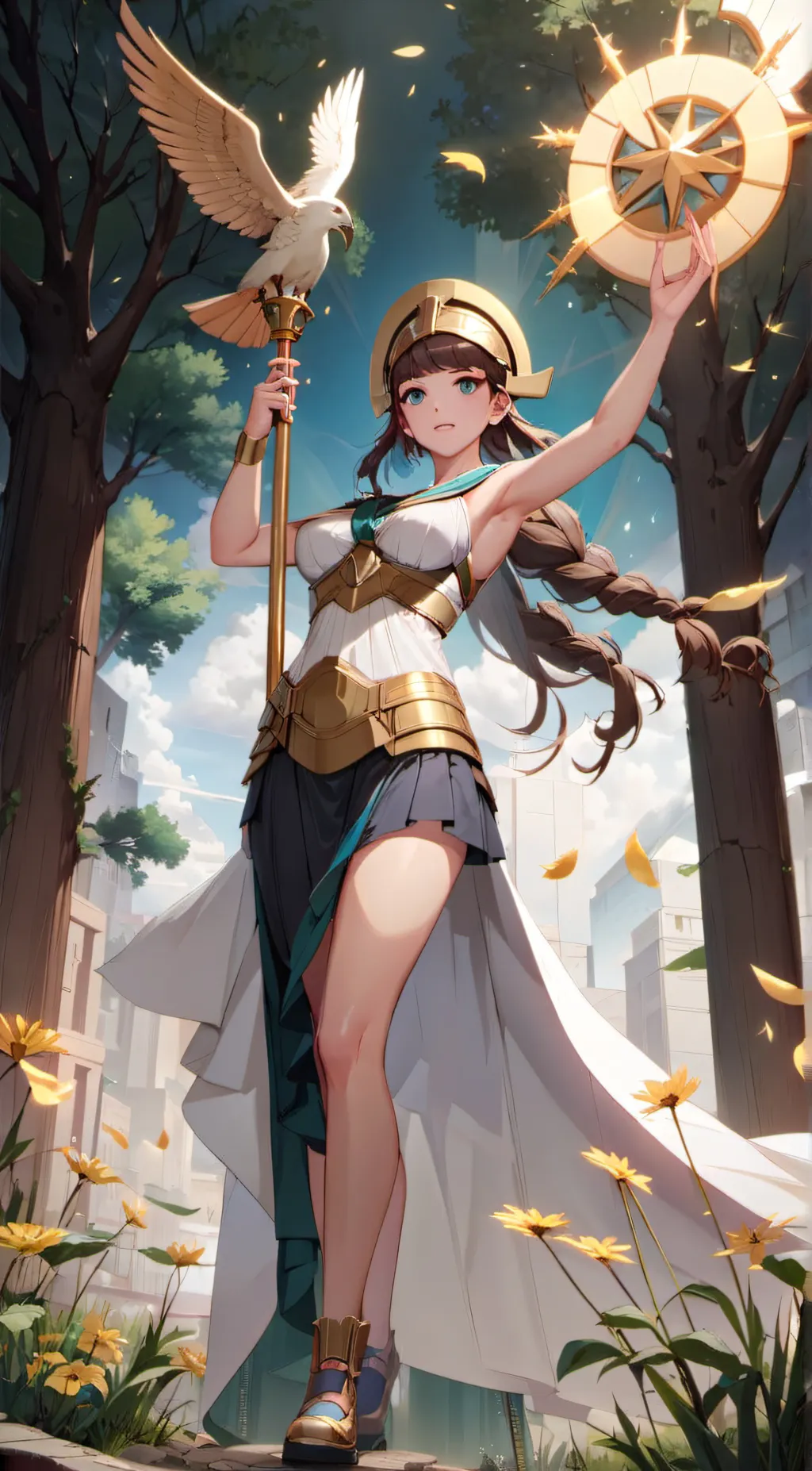ai character: Athena  background