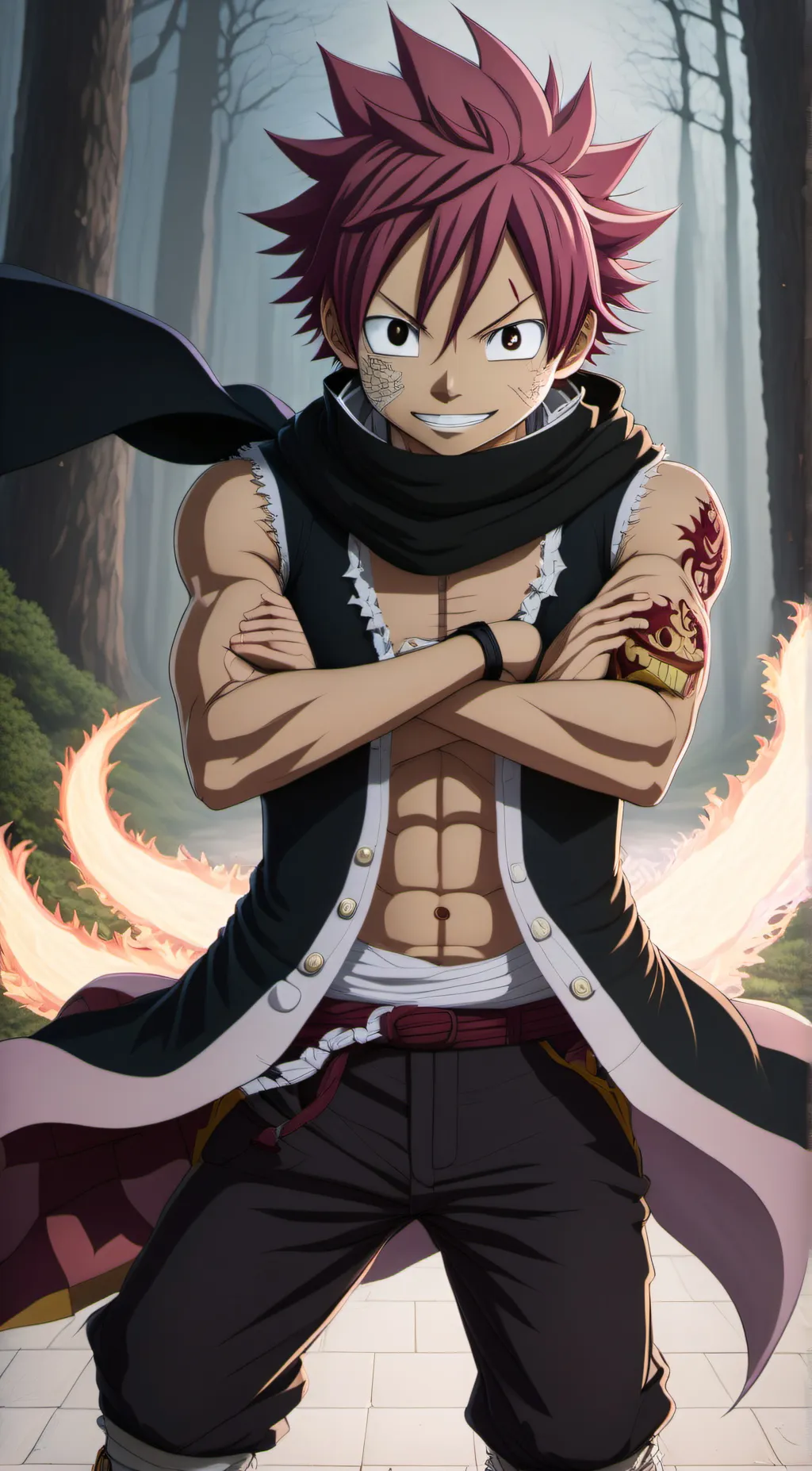 ai character: Natsu Dragneel  background