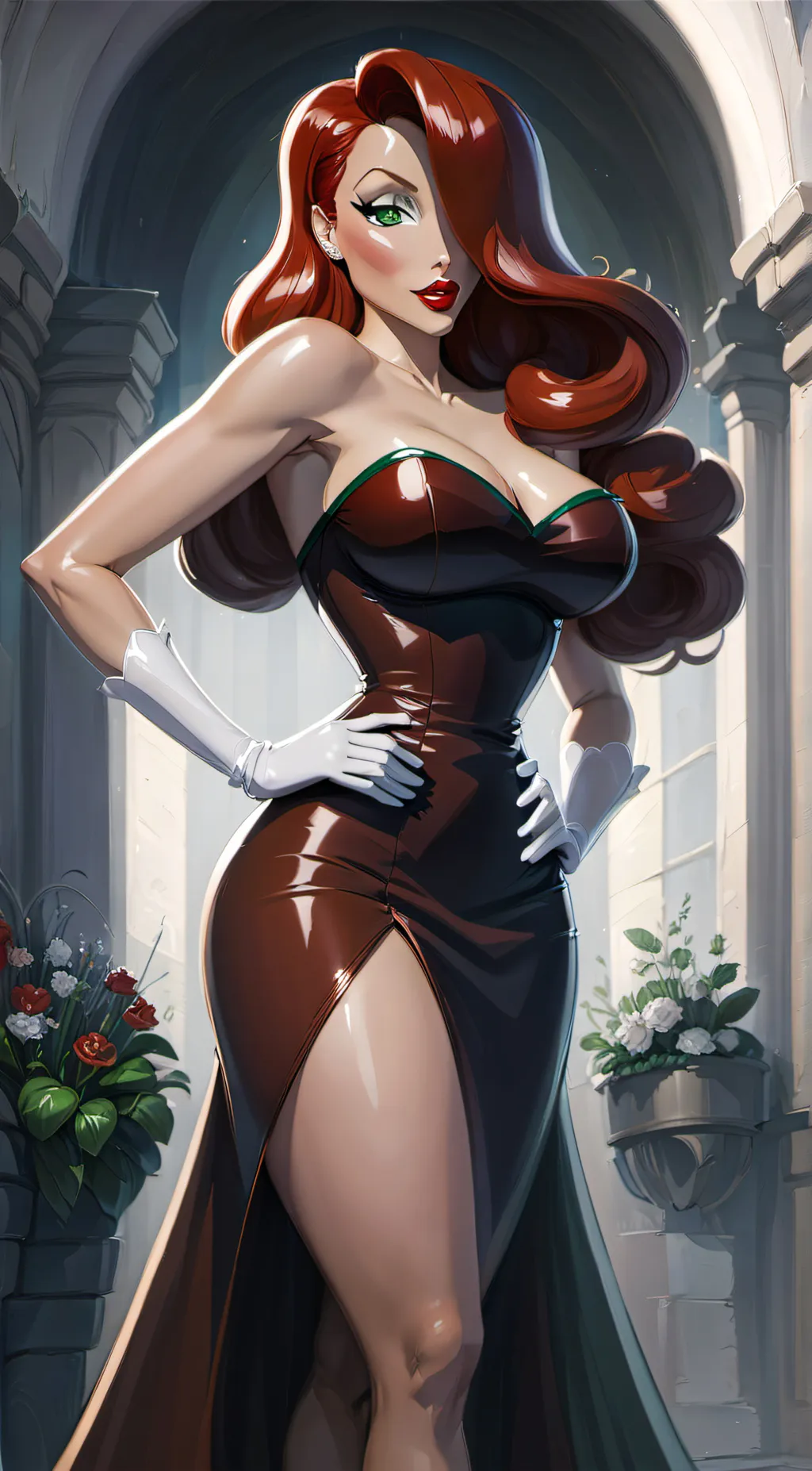 ai character: Jessica Rabbit background