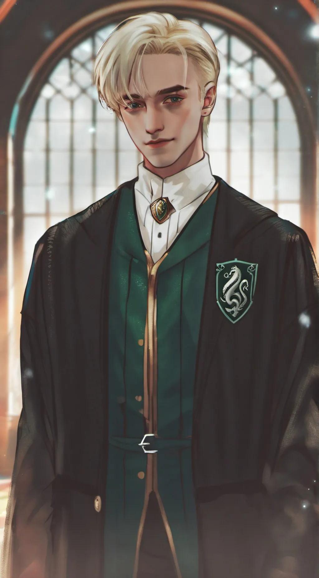 ai character: draco malfoy  background