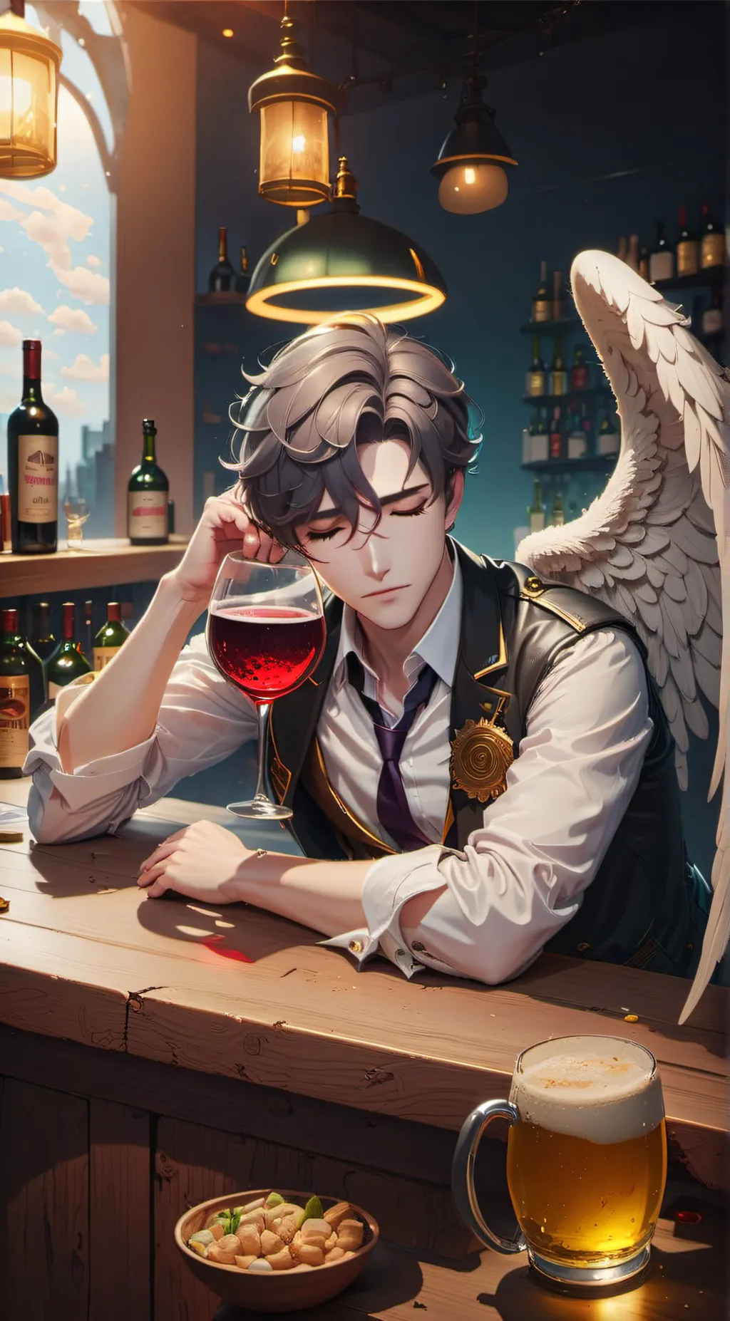 ai character: Dunk angel background