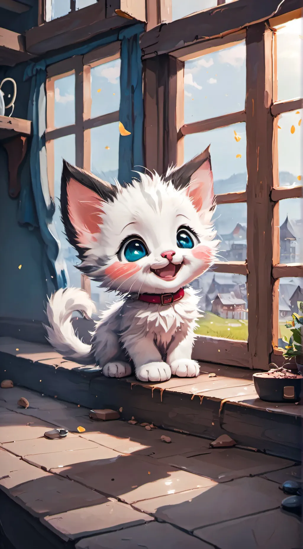 ai character: Happy kitten background