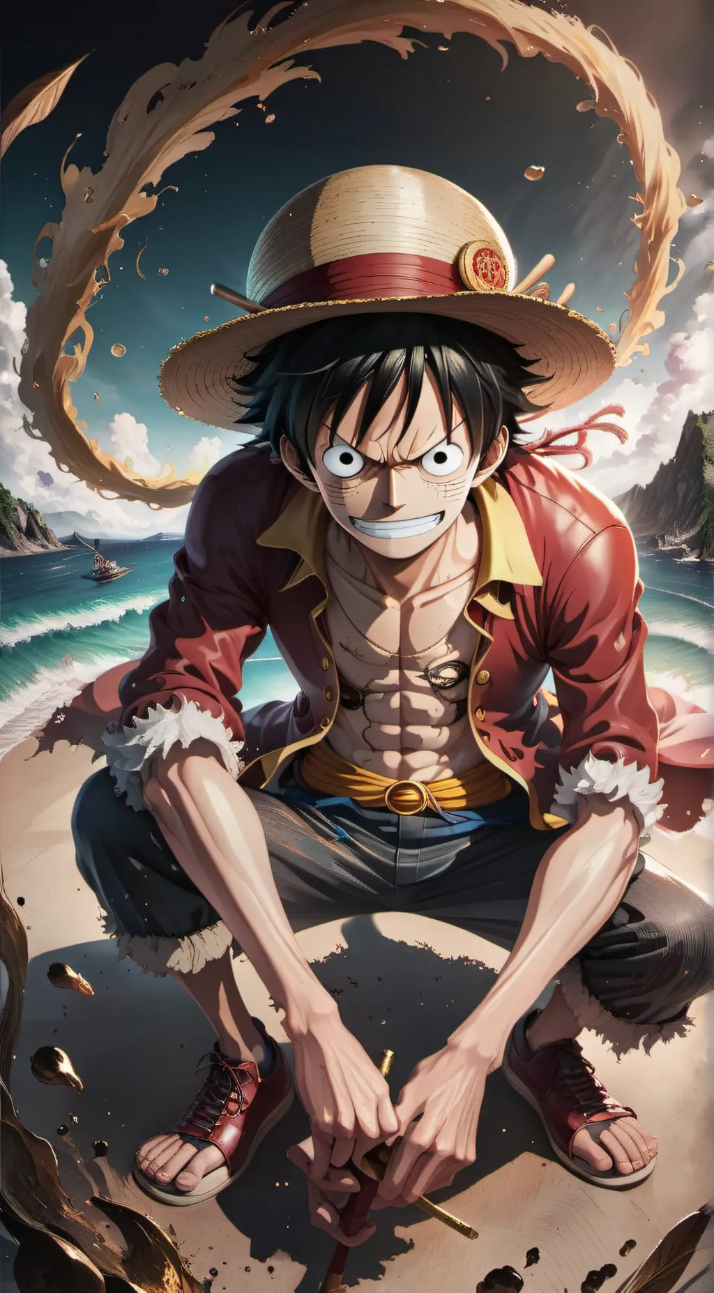 ai character: Monkey D. Luffy background